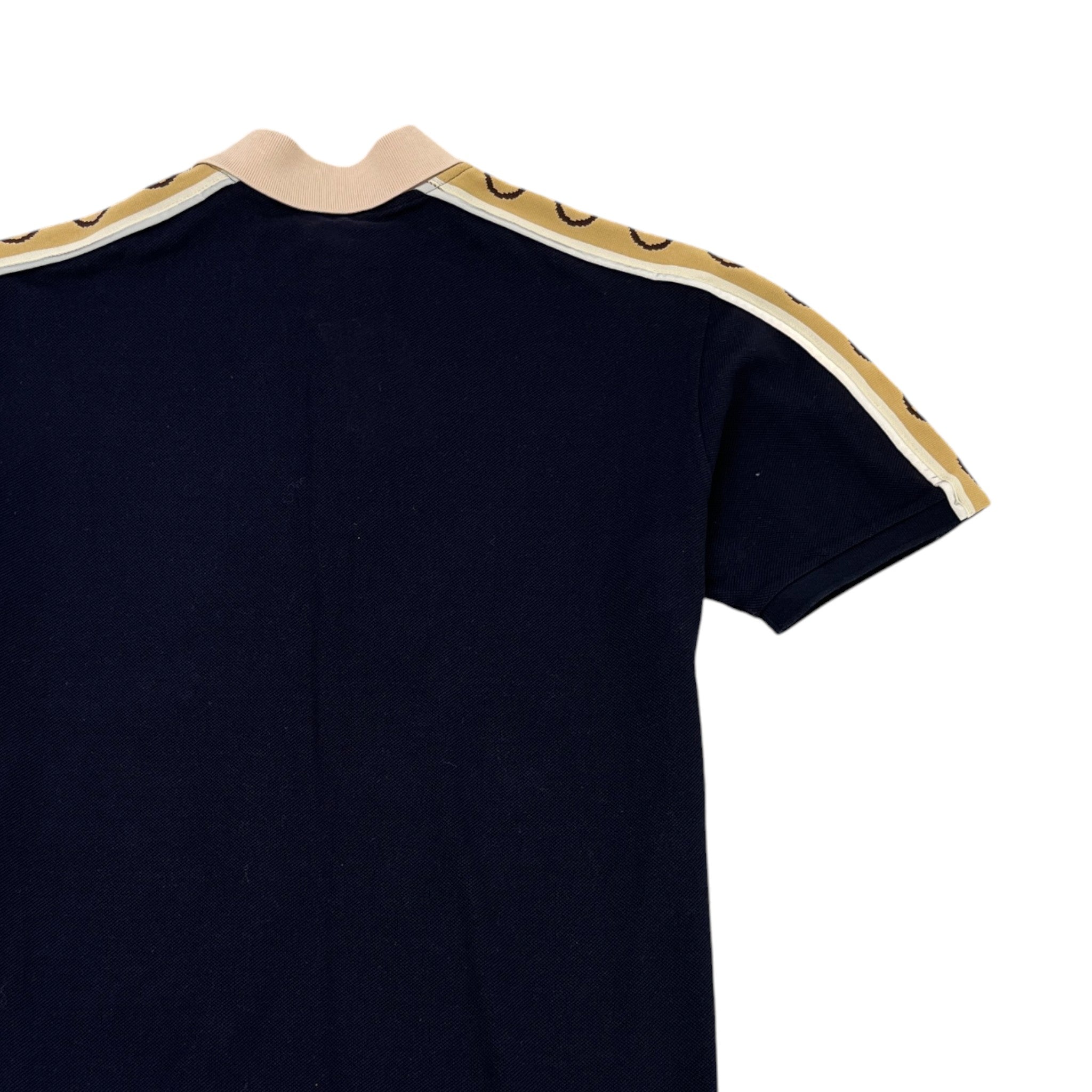 Men's Tape Logo Polo Shirt Navy Size M