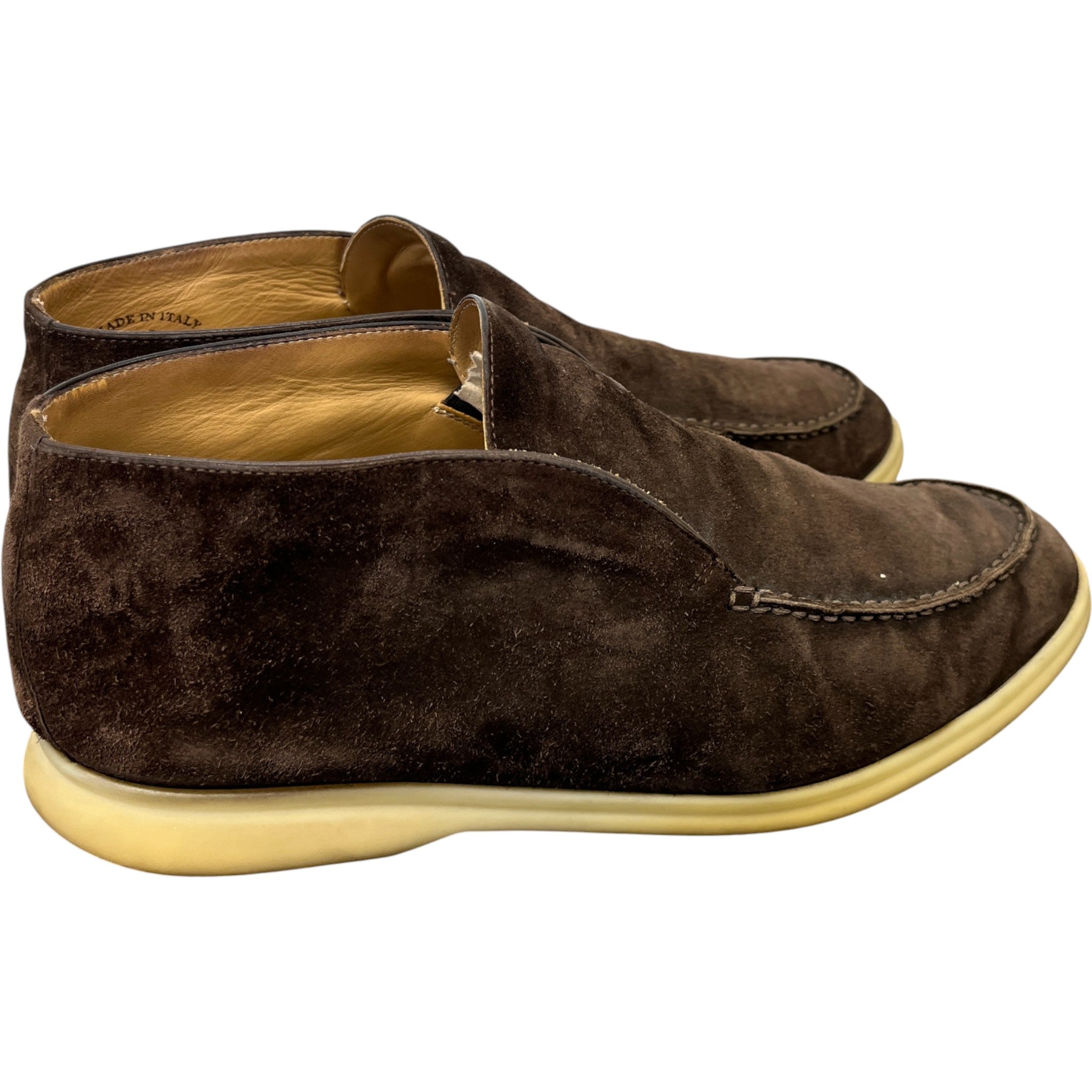 Men's Open Walk Ankle Loafers Brown Size EU 42 / UK 8