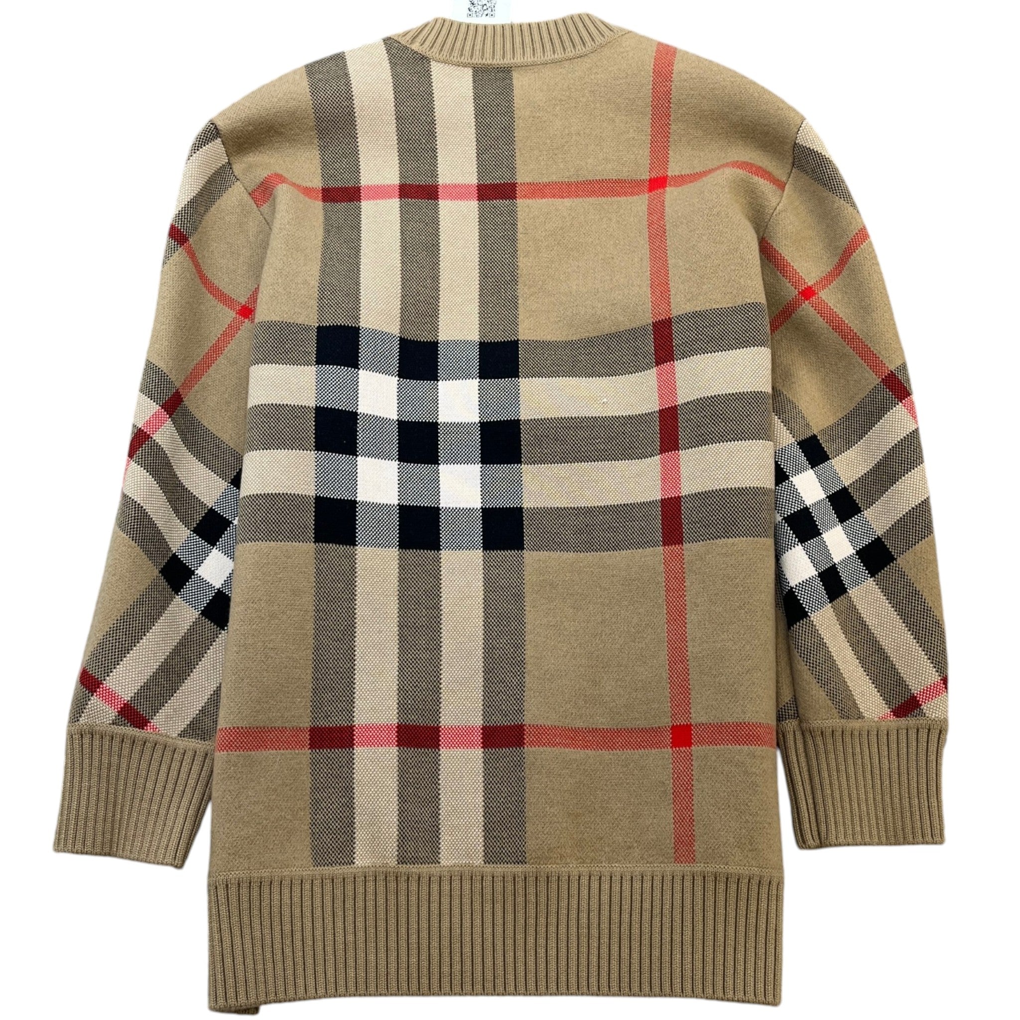 Women's Checkered Jumper Beige Size XS