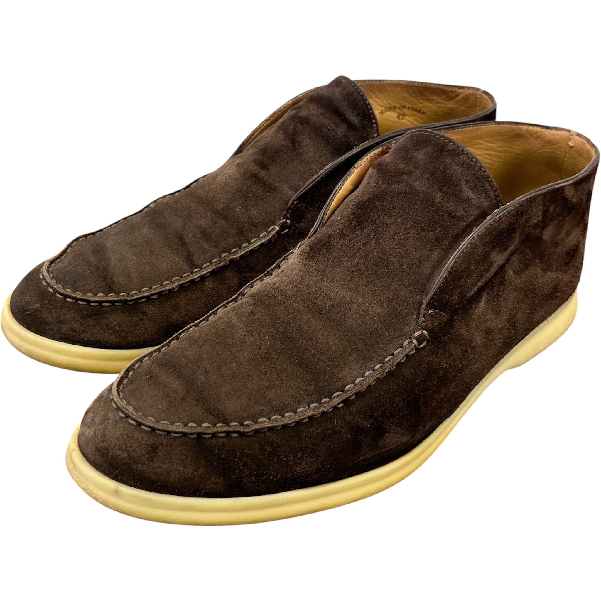 Men's Open Walk Ankle Loafers Brown Size EU 42 / UK 8