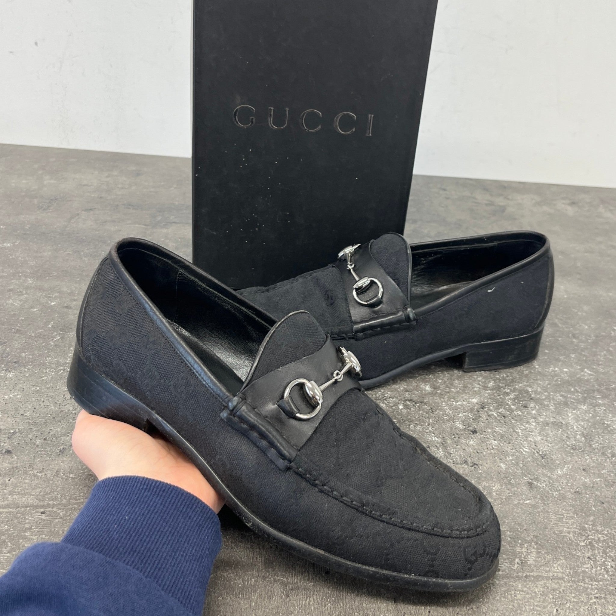 Men's Gg Supreme Loafers Black Size EU 42.5 / UK 8.5