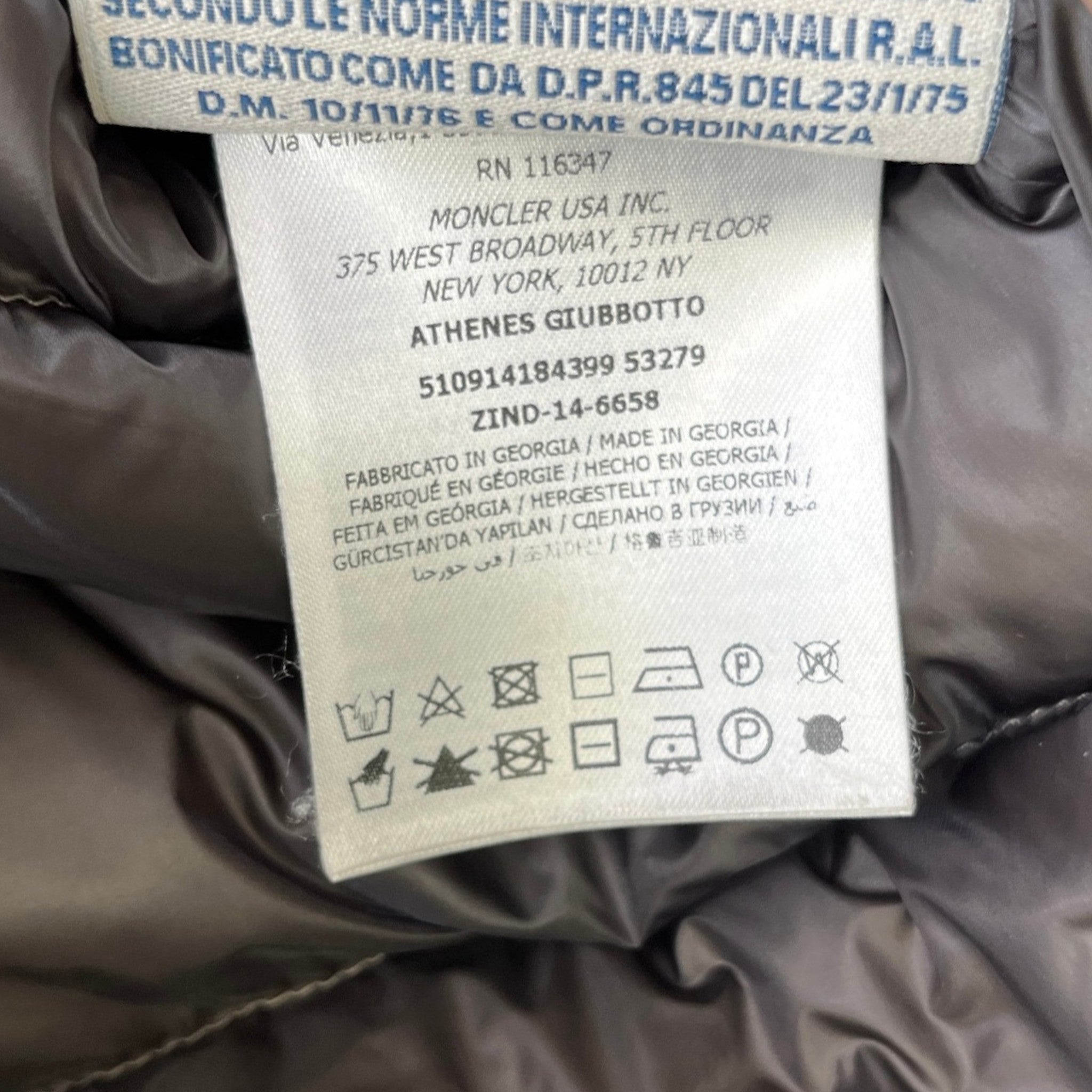 Men's Athenes Down Jacket Beige Size 5 / XXL