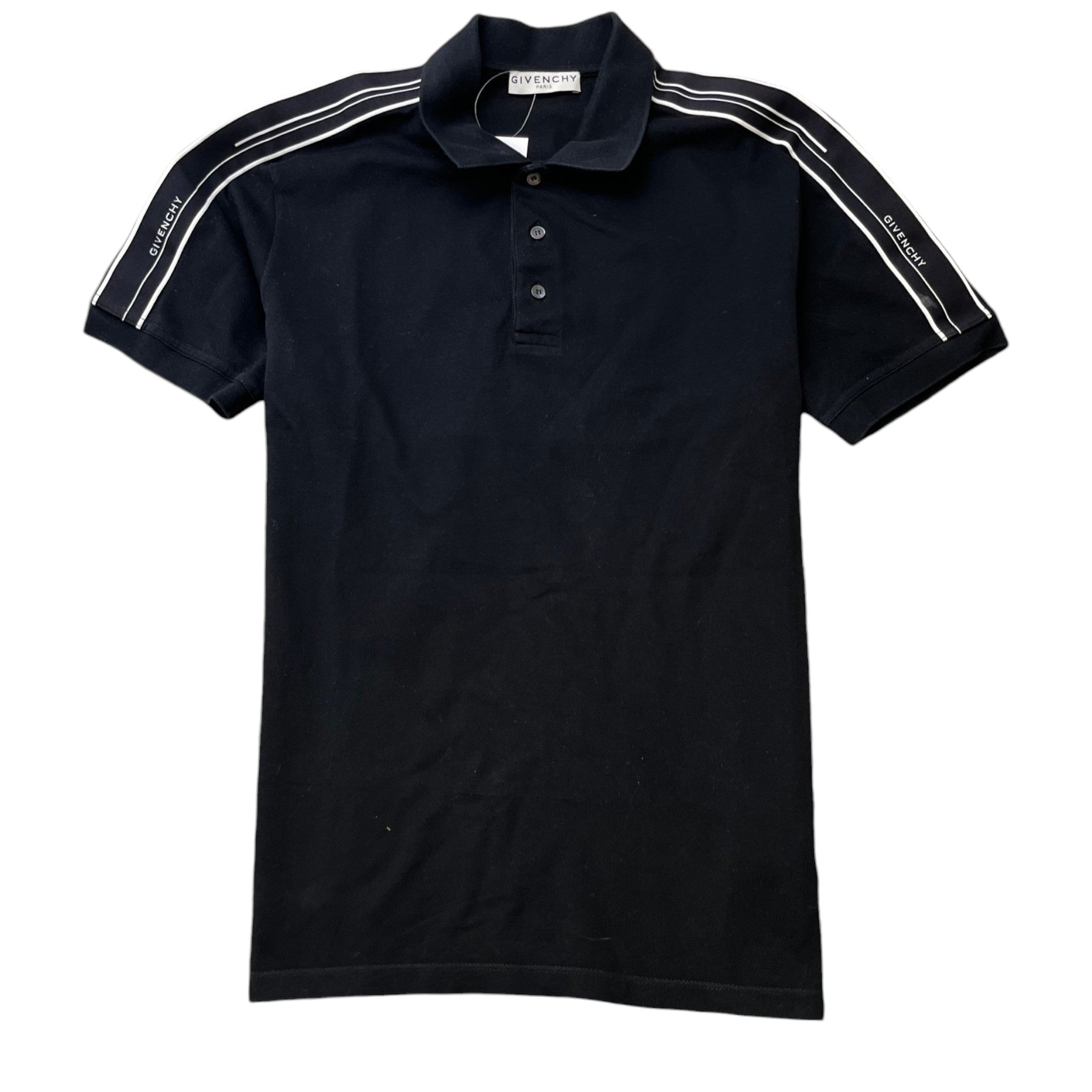 Men's Logo Strip Polo Shirt Black Size S