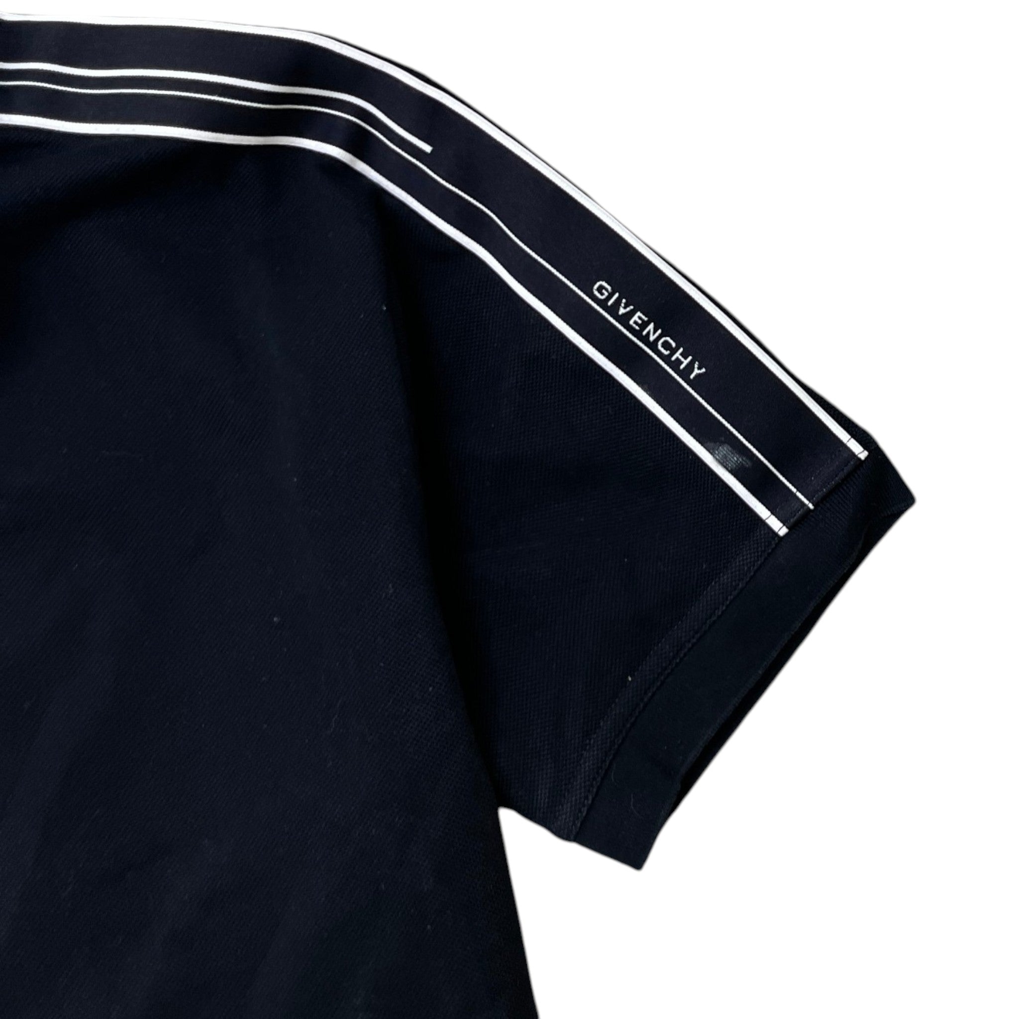Men's Logo Strip Polo Shirt Black Size S
