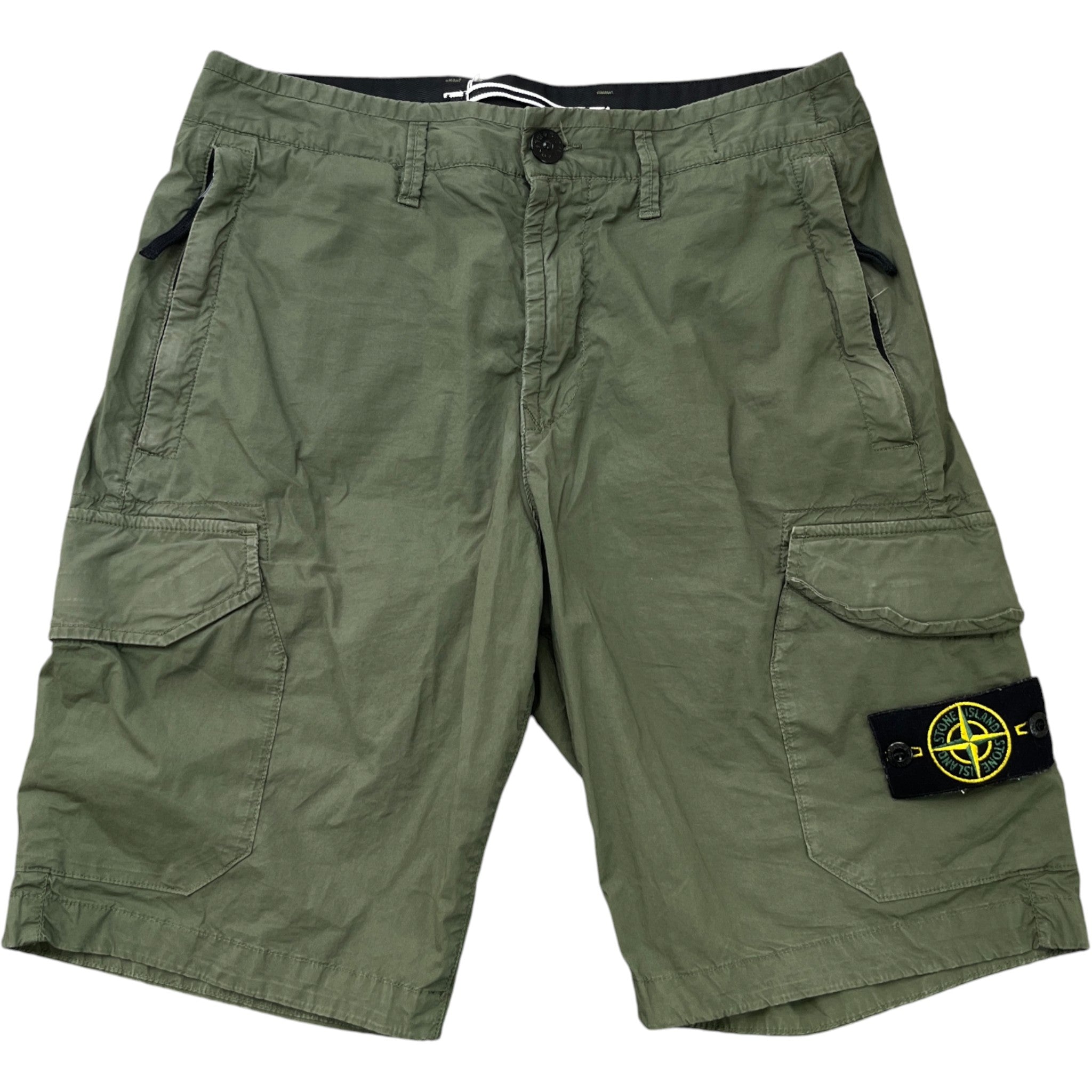 Men's Applique Logo Shorts Khaki Size Waist 28"