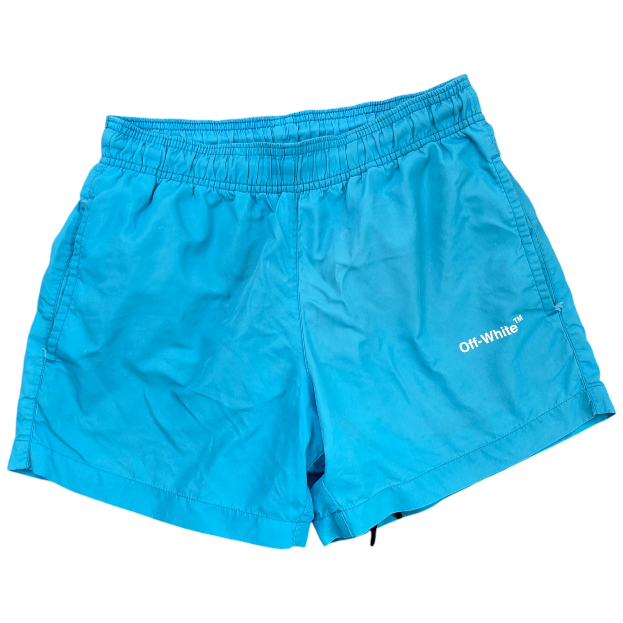 Men's Arrow Logo Swim Shorts Blue Size XXS