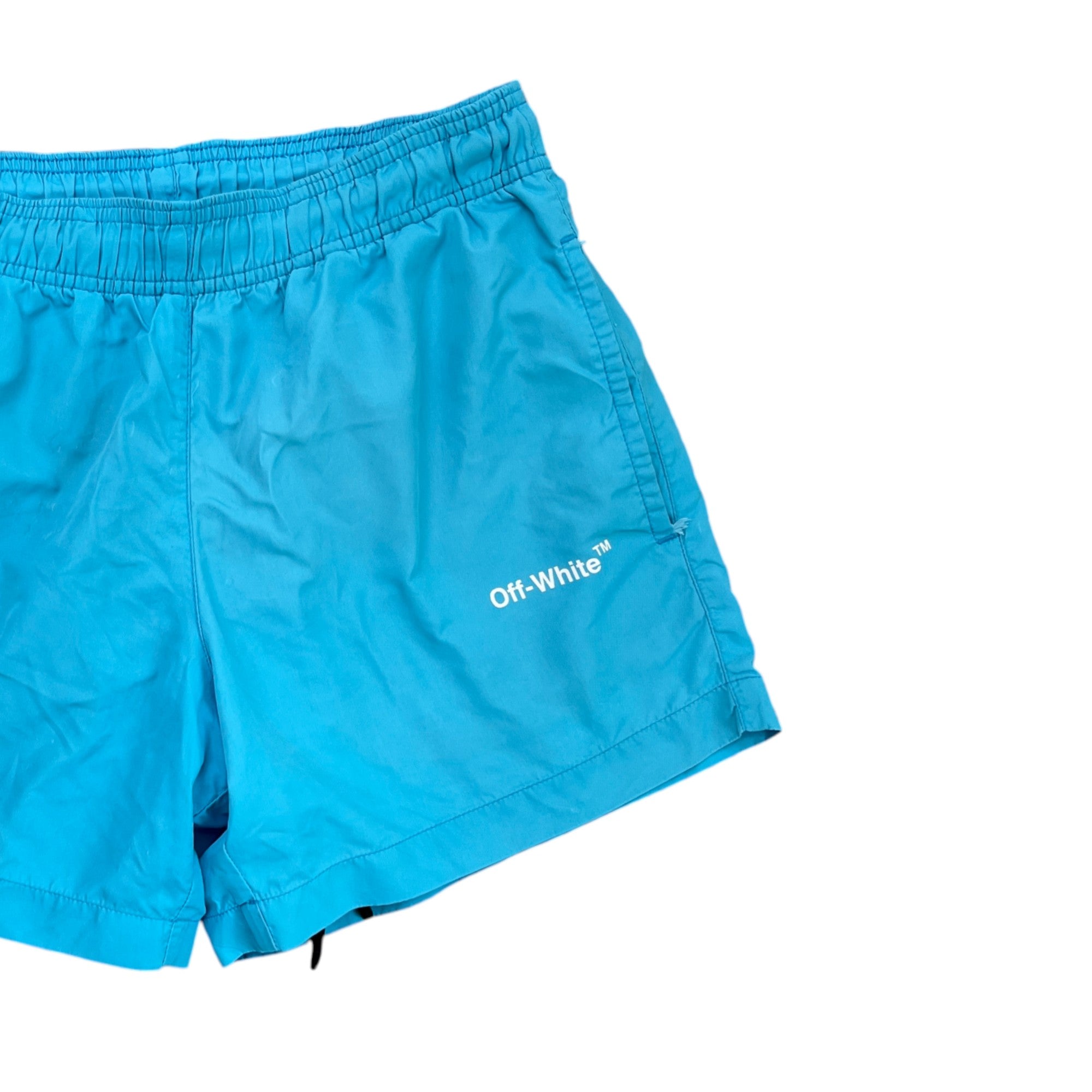 Men's Arrow Logo Swim Shorts Blue Size XXS