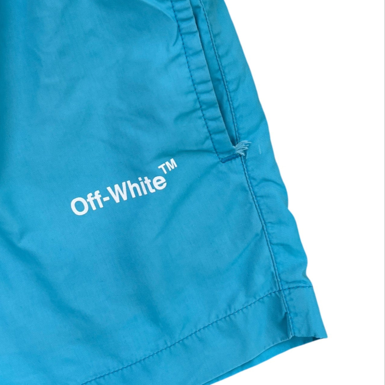 Men's Arrow Logo Swim Shorts Blue Size XXS