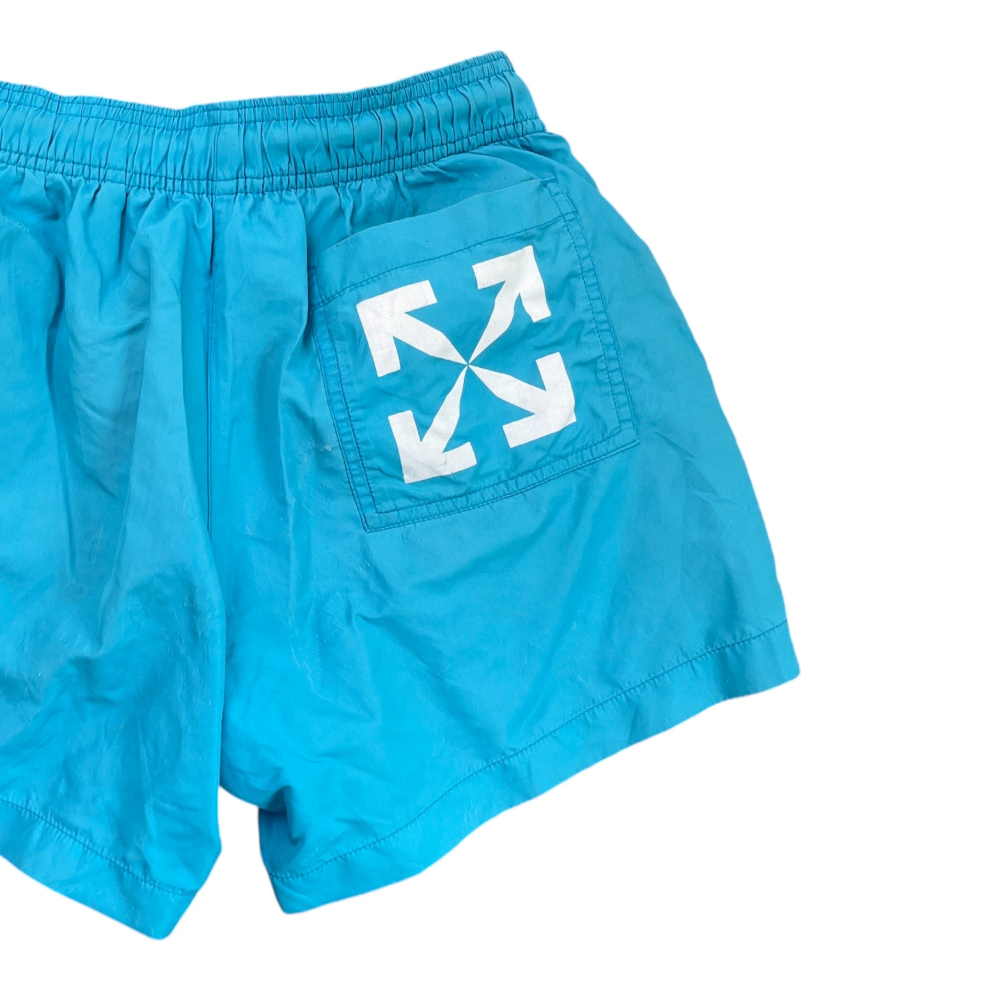 Men's Arrow Logo Swim Shorts Blue Size XXS