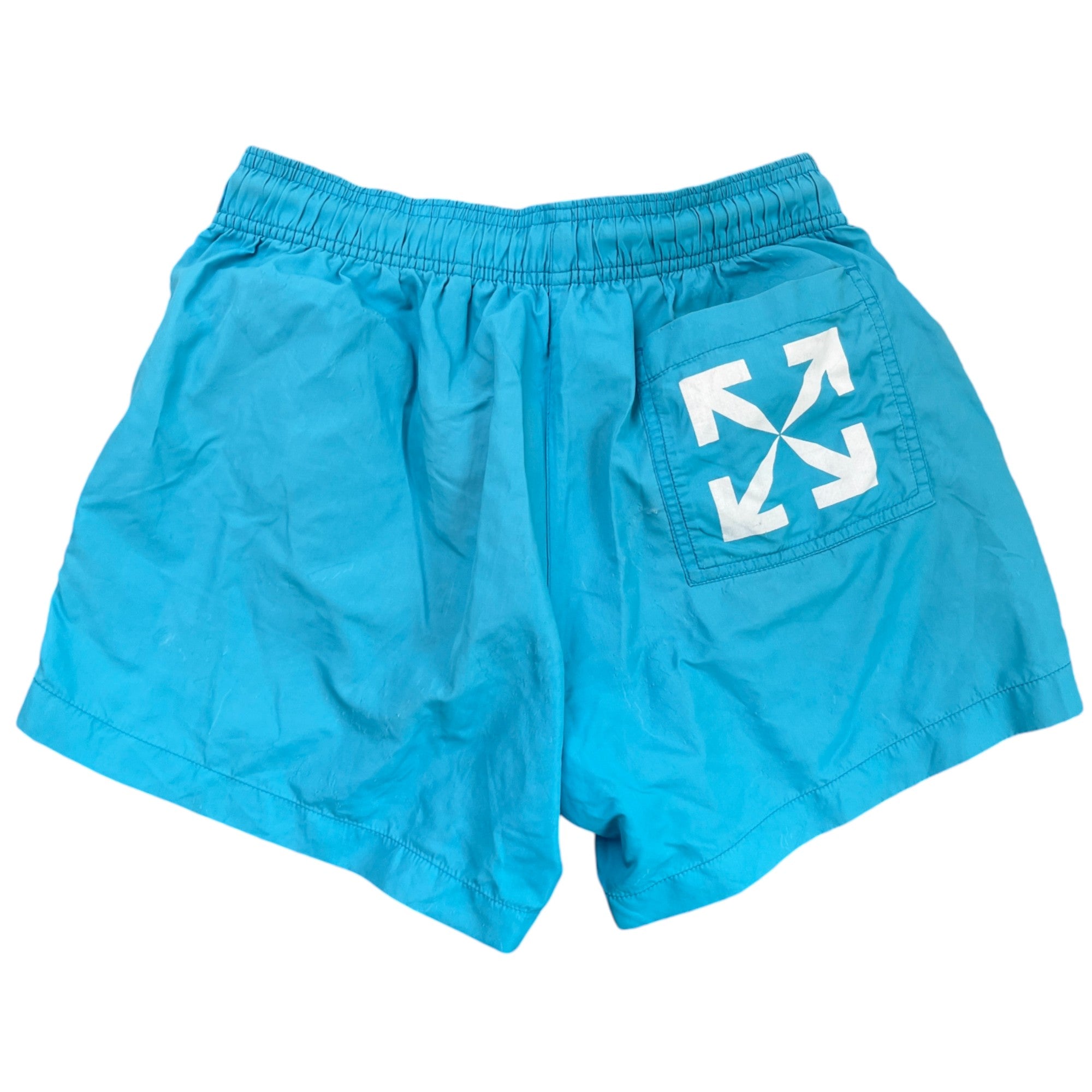Men's Arrow Logo Swim Shorts Blue Size XXS