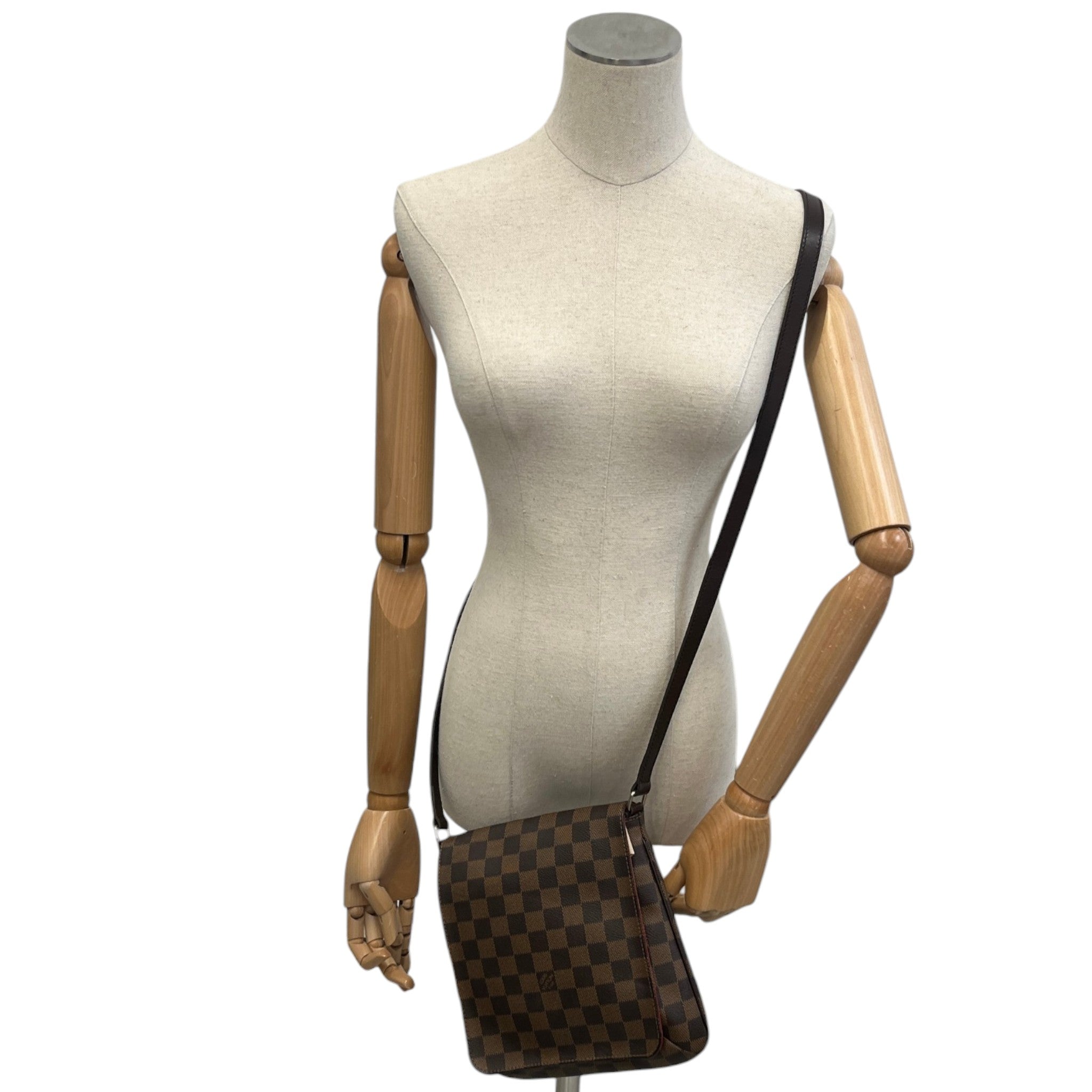 Women's Damier Ebene Musette Salsa Handbag Brown