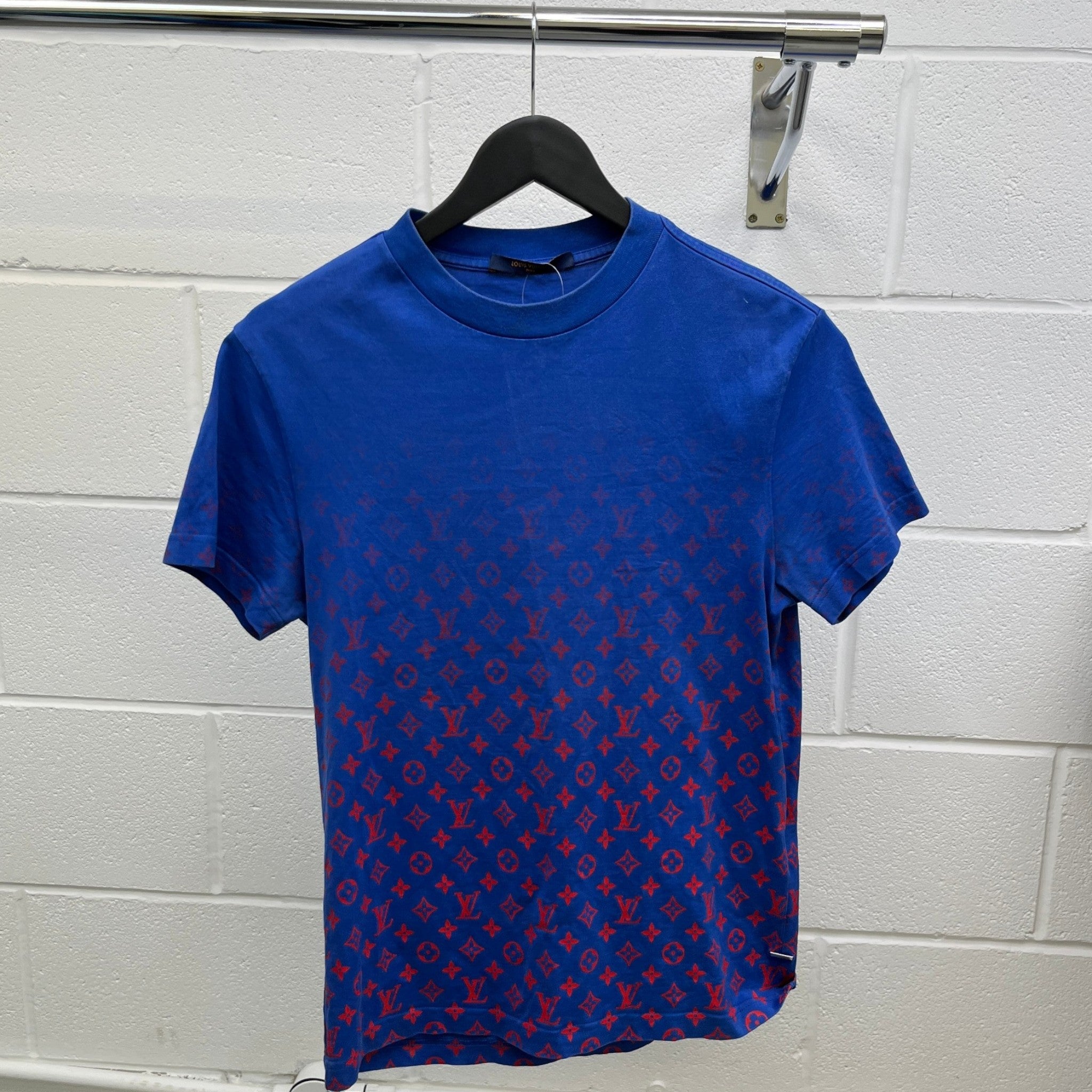 Men's Monogram Gradient T-Shirt Blue Size XS
