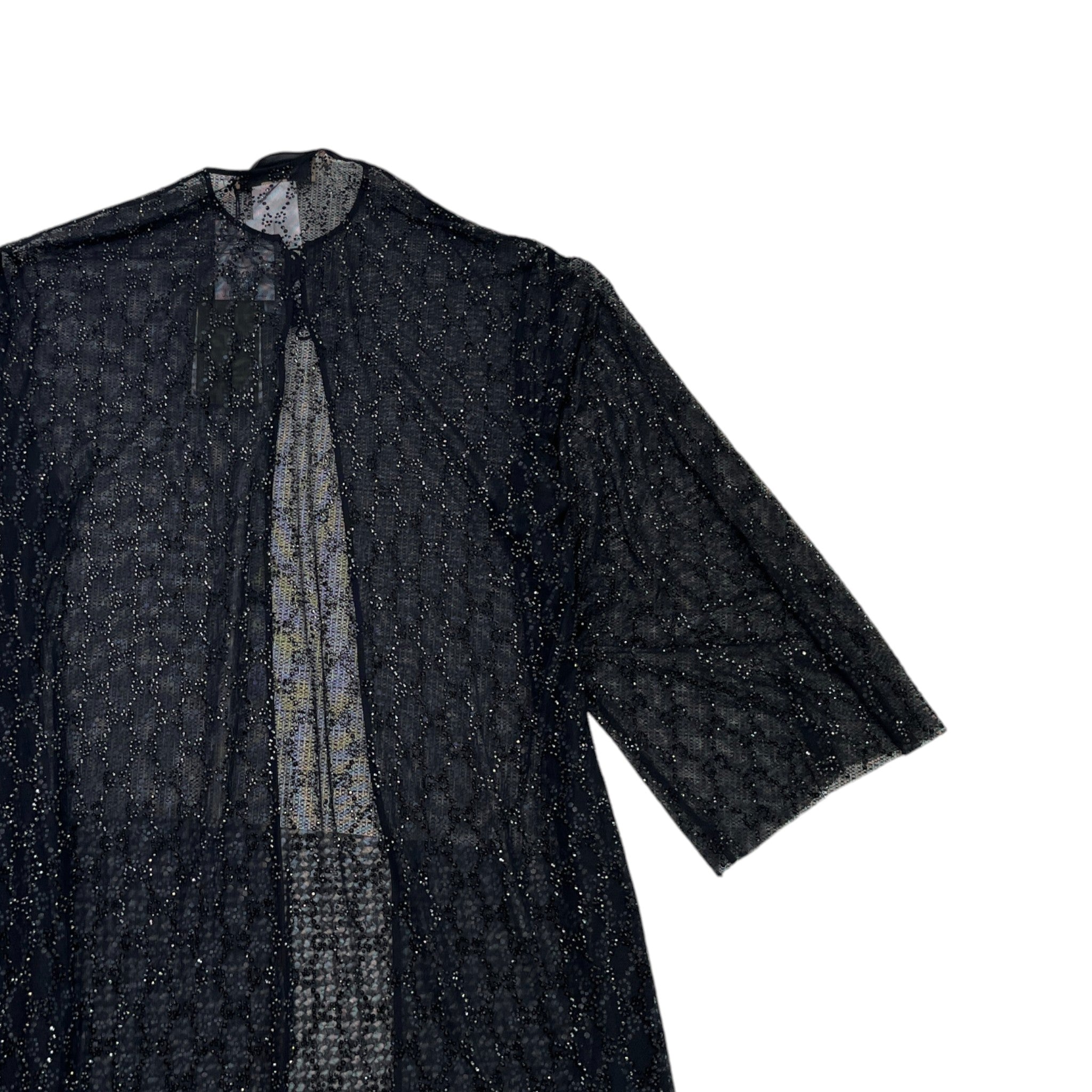 Women's Gg Crystal Embelished Tulle OverShirt Black Size L