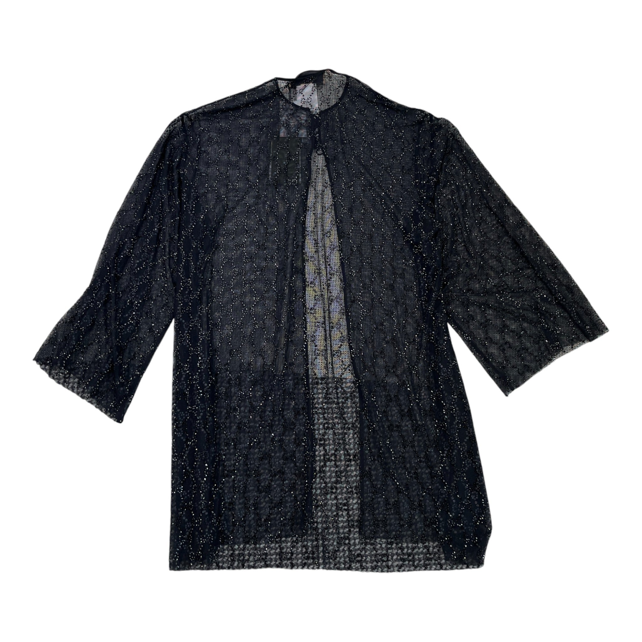 Women's Gg Crystal Embelished Tulle OverShirt Black Size L