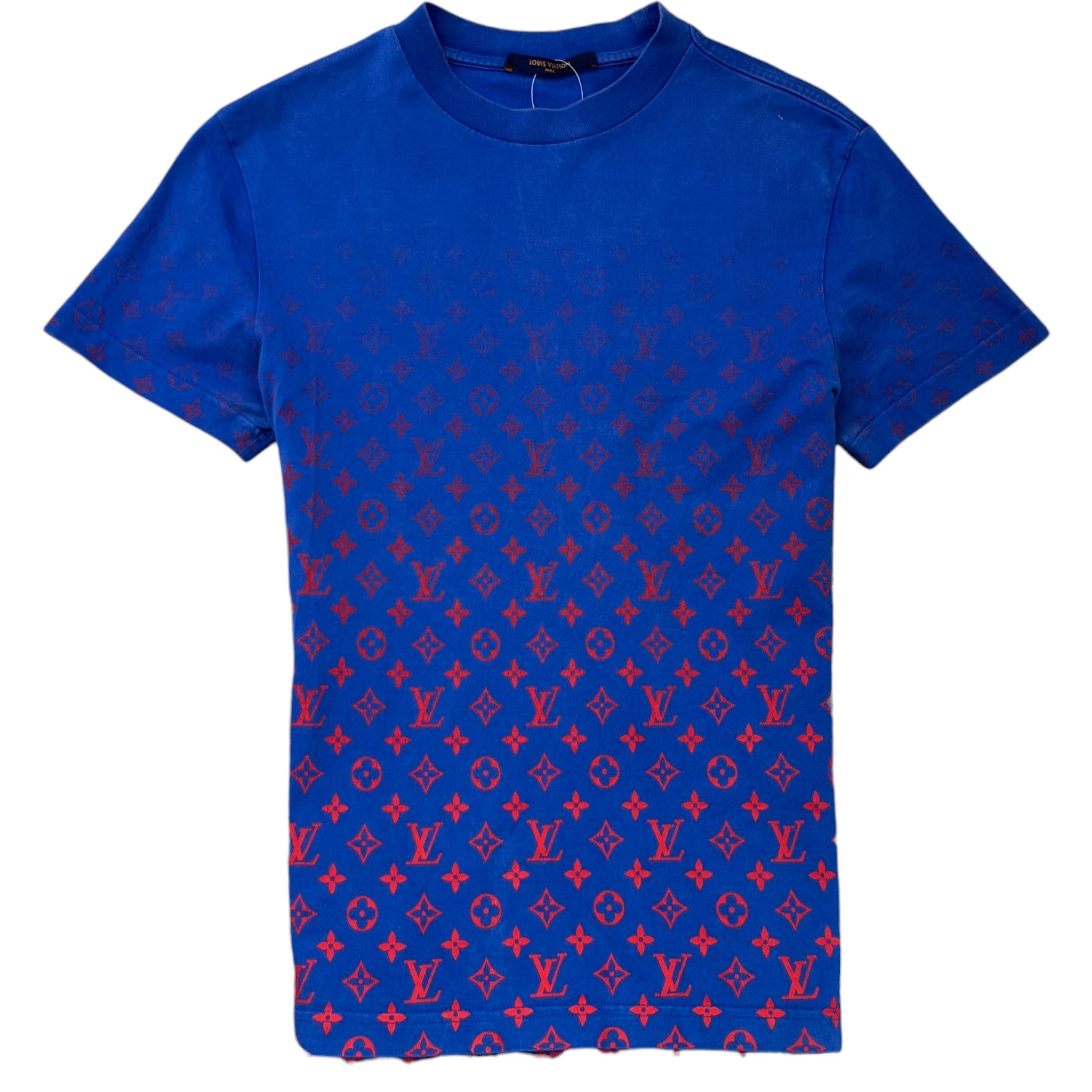 Men's Monogram Gradient T-Shirt Blue Size XS