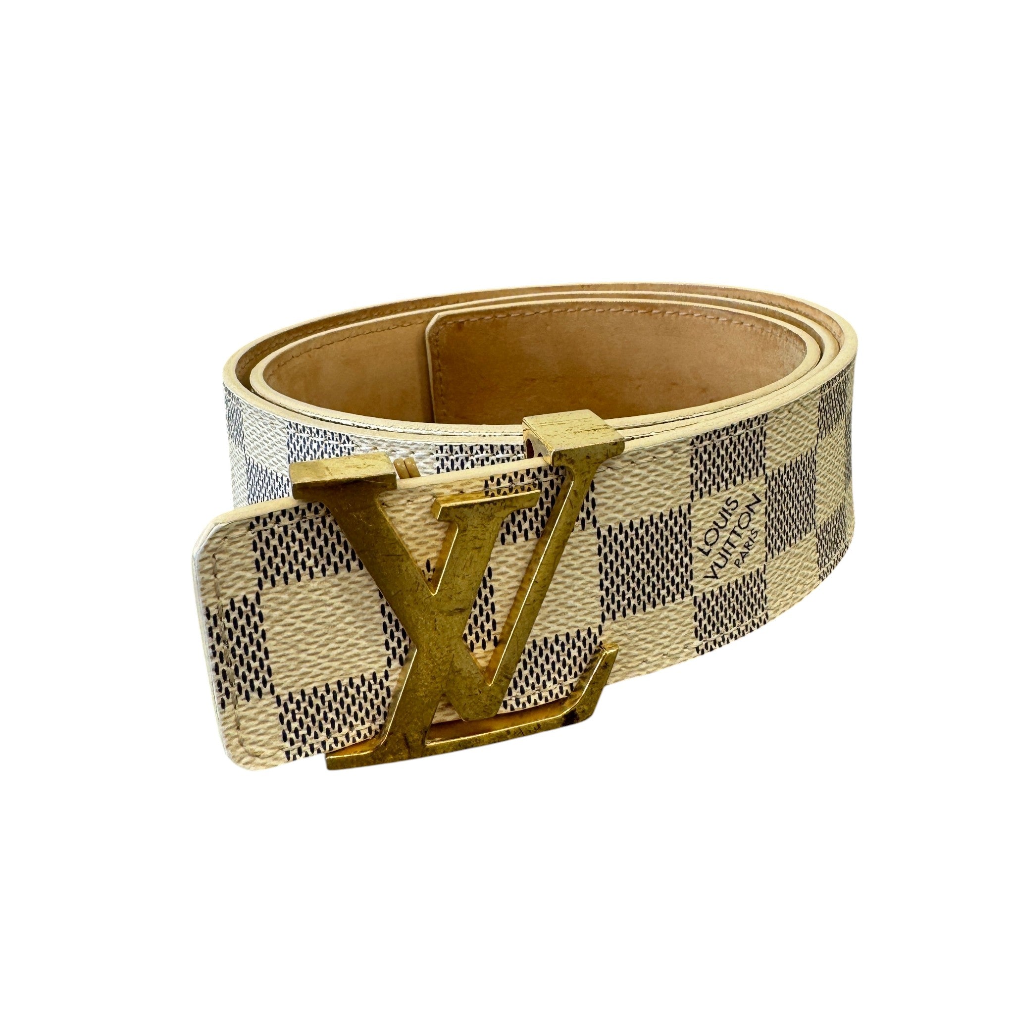Men's Damier Azur Initals Belt White Size Waist 34"