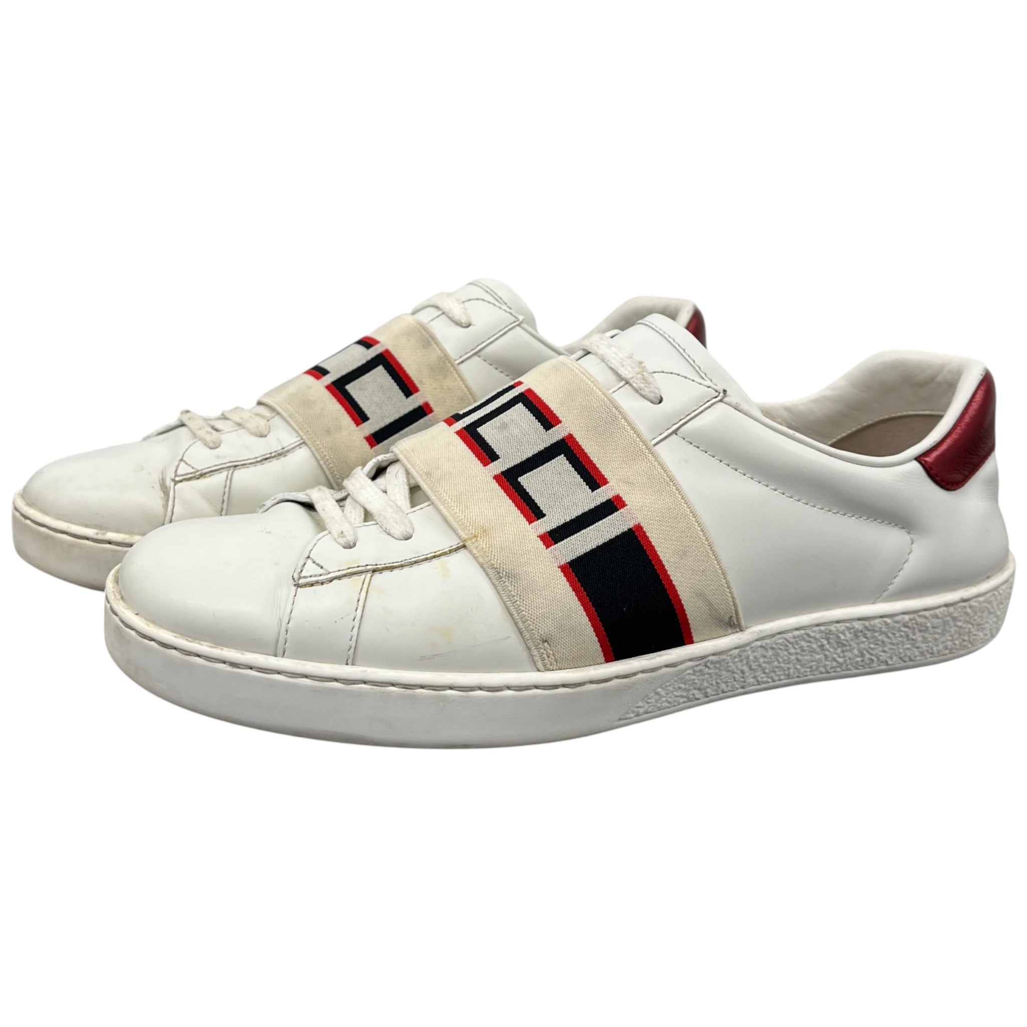 Men's Ace Stripe Low Trainers White Size EU 41.5 / UK 7.5