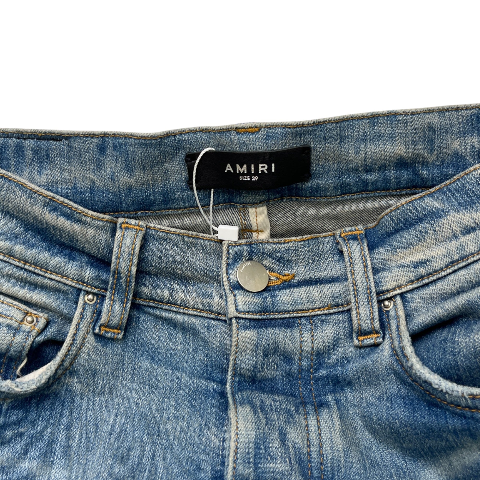 Men's Plaque Logo Jeans Blue Size Waist 29"