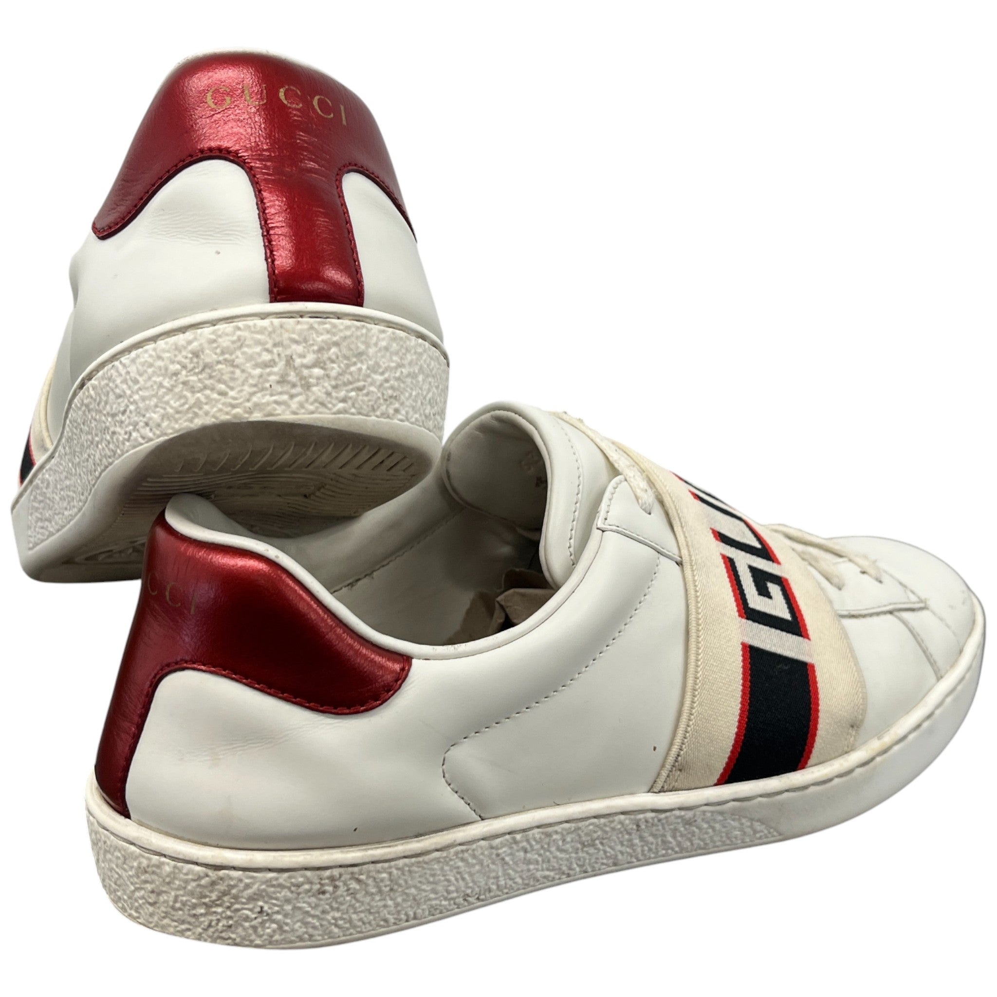 Men's Ace Stripe Low Trainers White Size EU 41.5 / UK 7.5