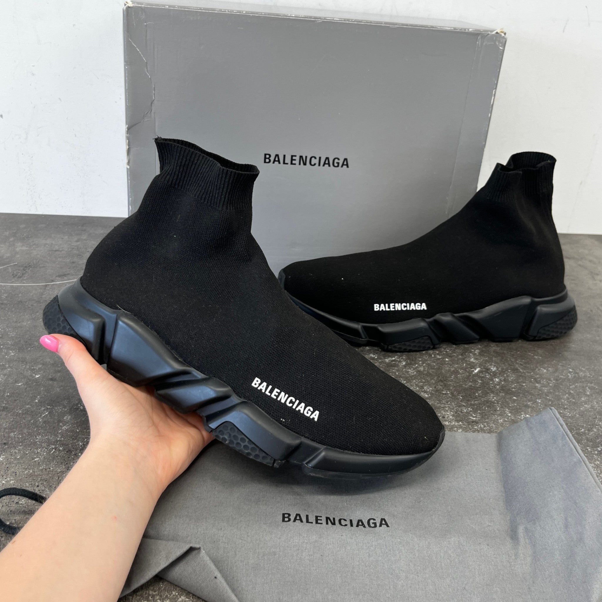Men's Speed Sock High Trainers Black Size EU 44 / UK 10