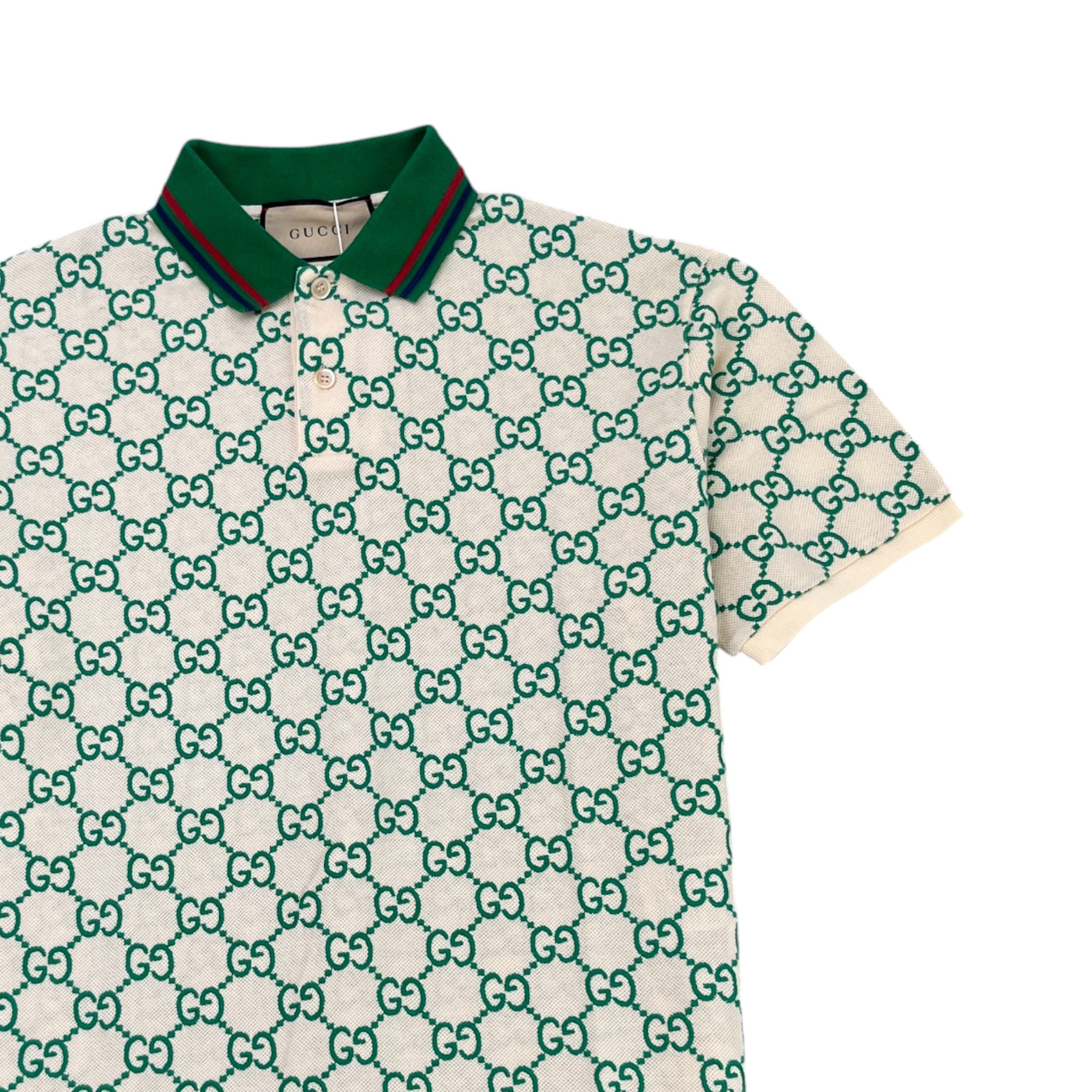 Men's Gg Supreme Polo Shirt Green Size M