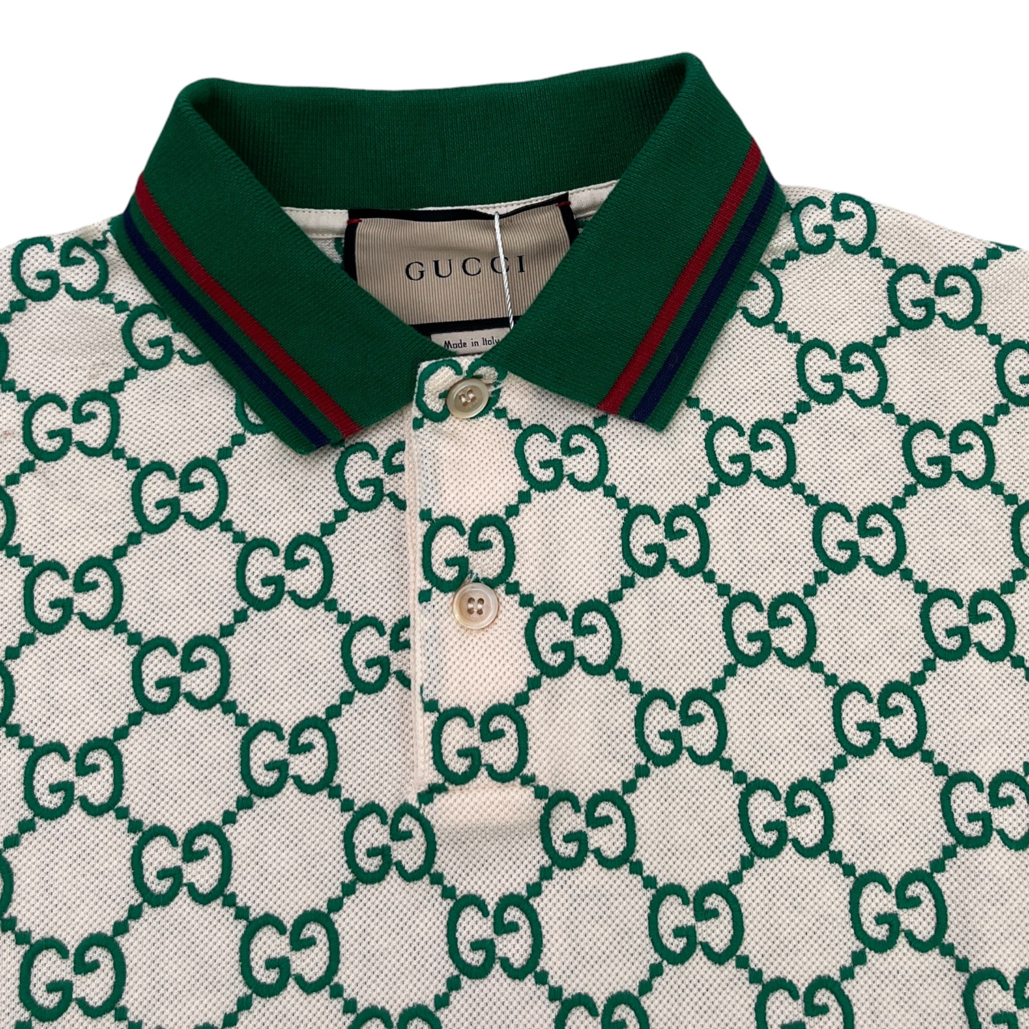 Men's Gg Supreme Polo Shirt Green Size M