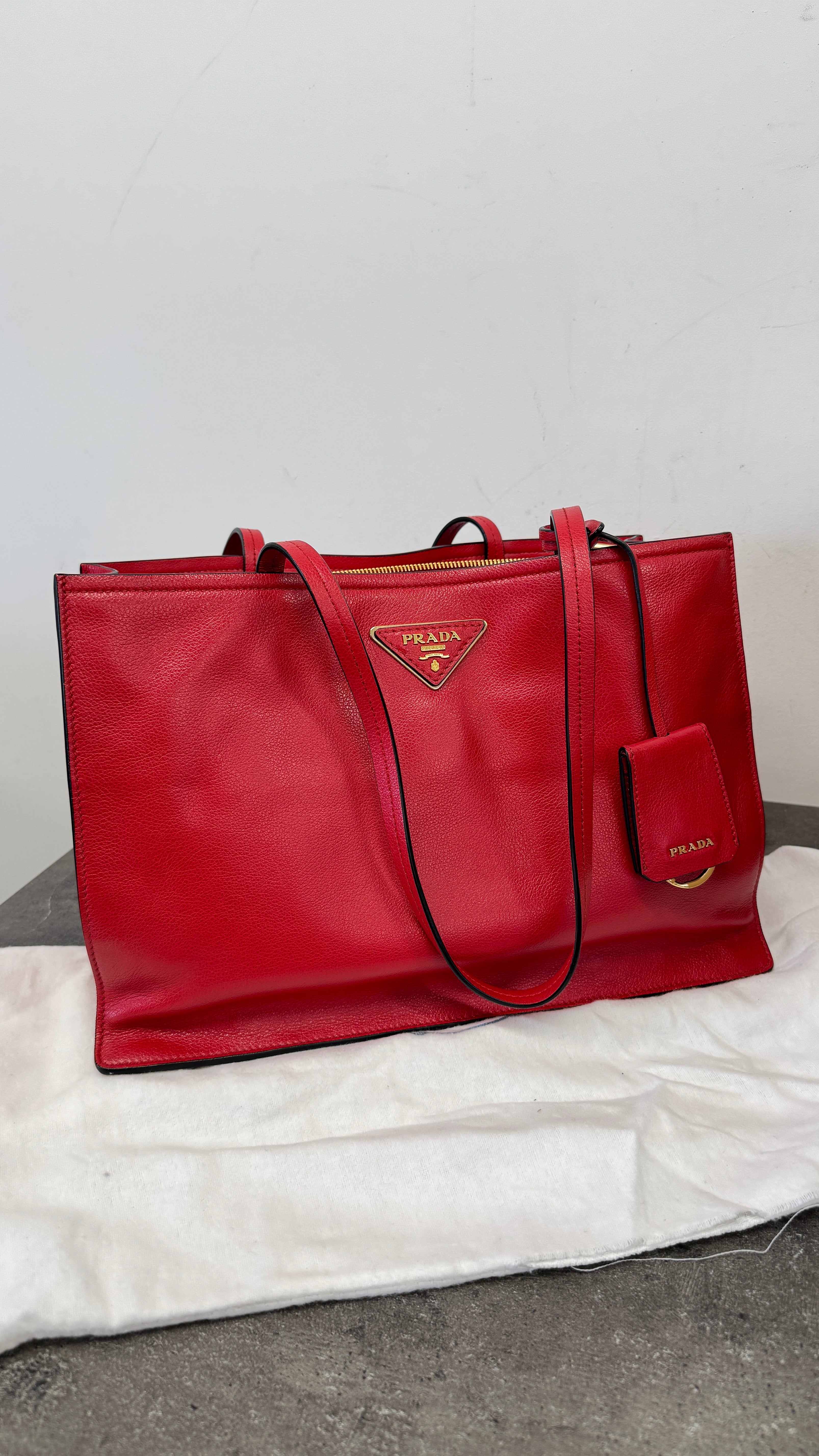 Women's Plaque Logo Handbag Red