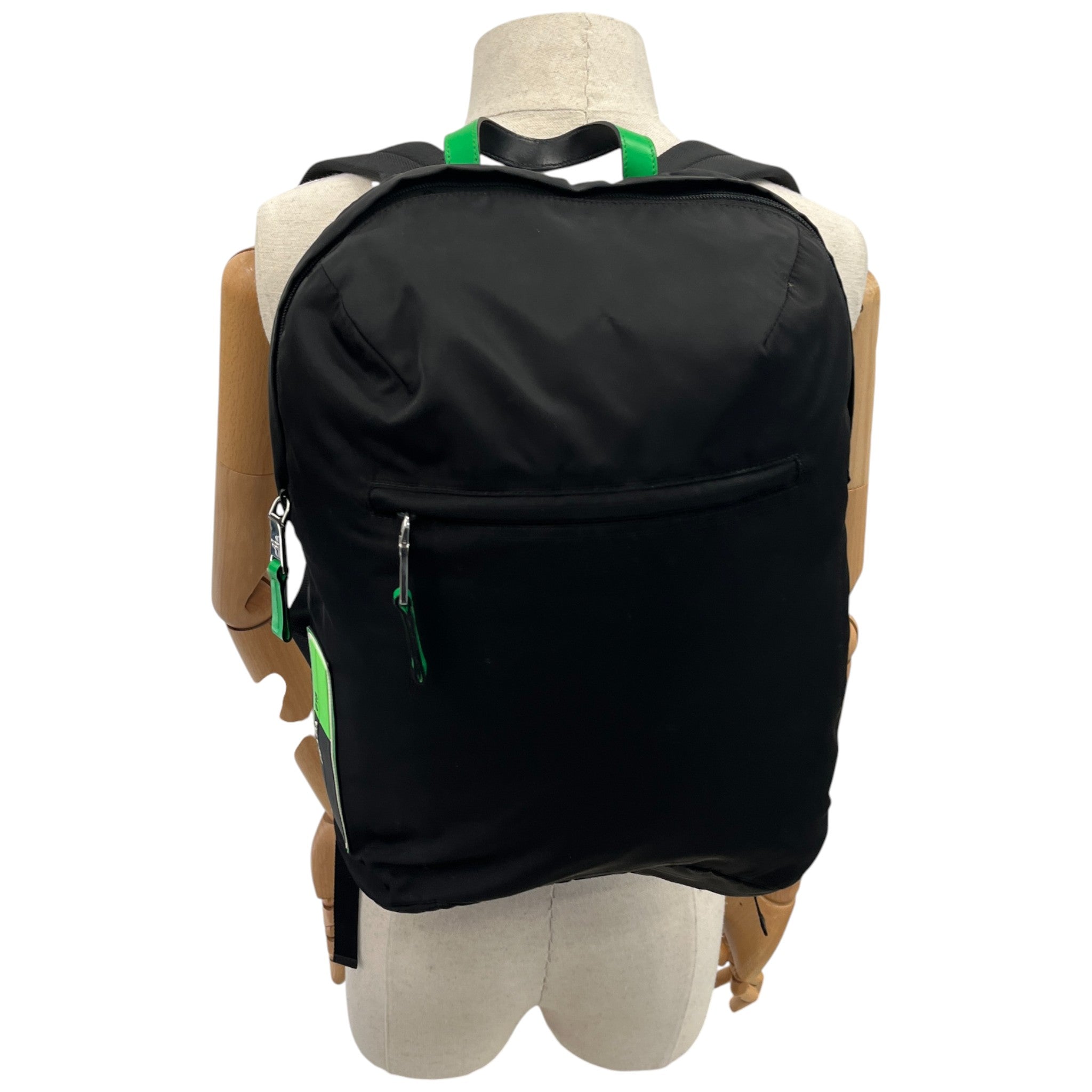 Men's Nylon Patch Logo Backpack Black
