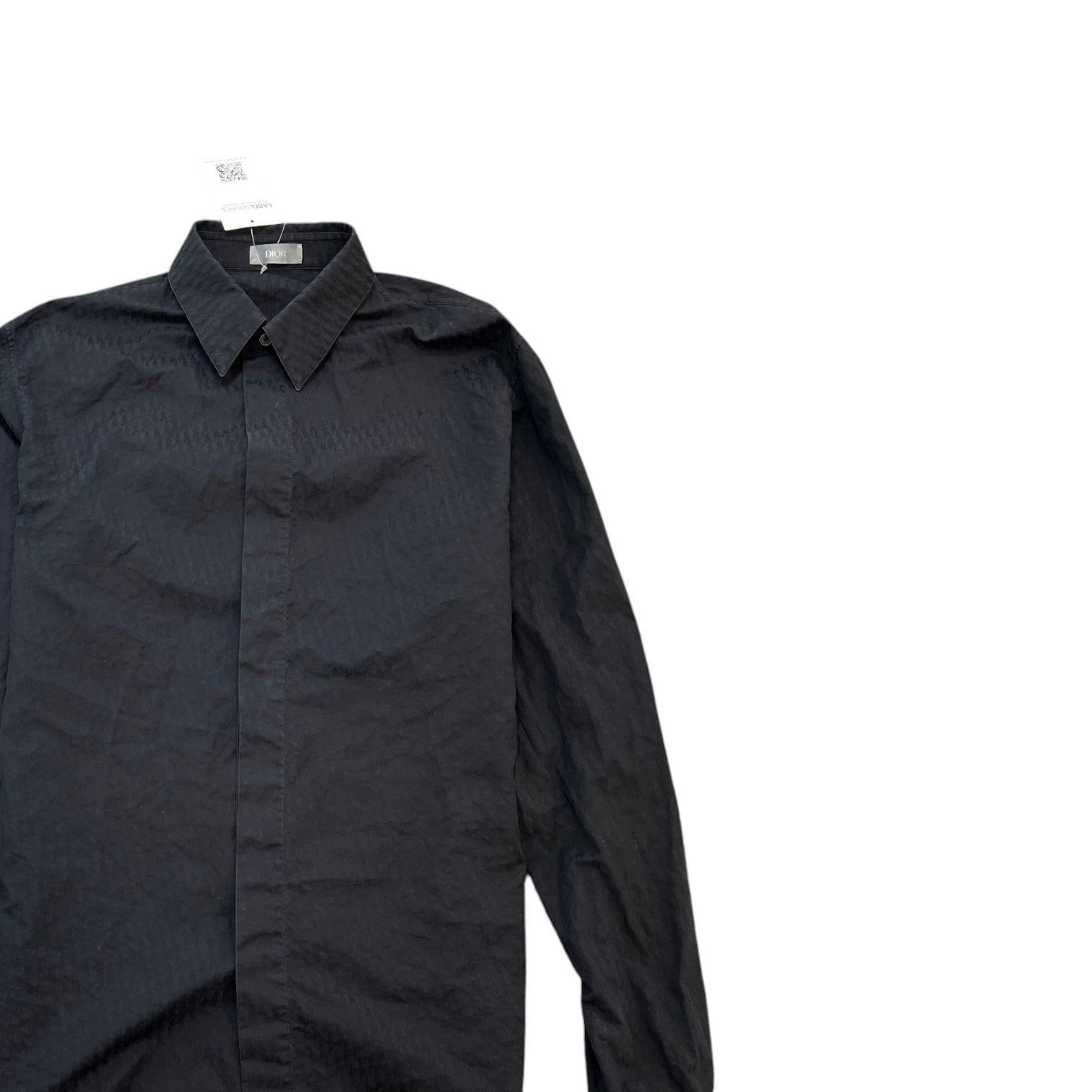 Men's Oblique Long Sleeve Shirt Black Size M