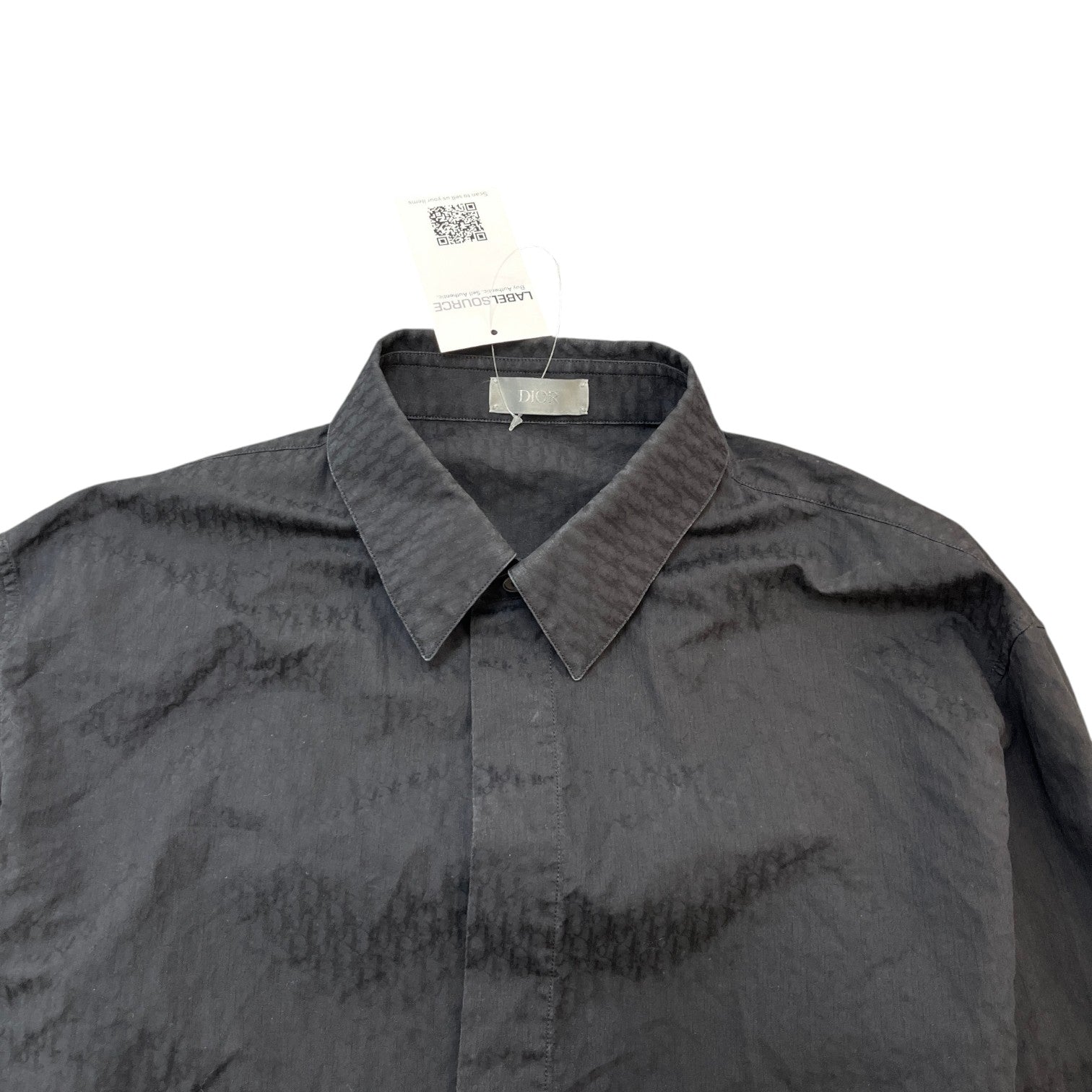 Men's Oblique Long Sleeve Shirt Black Size M