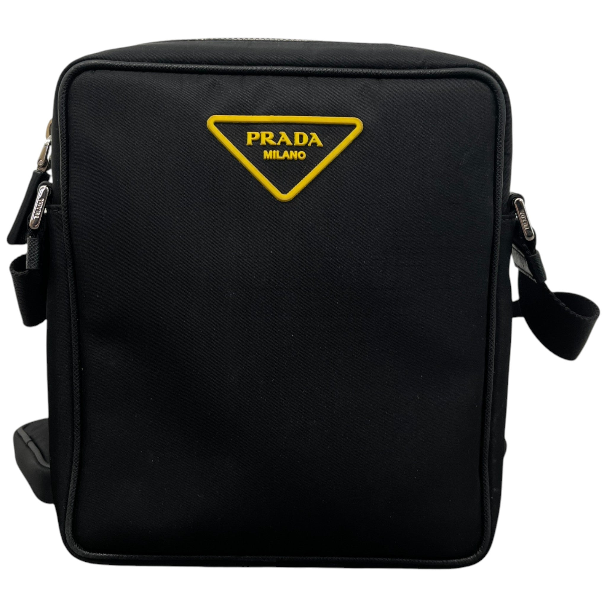 Men's Nylon Logo Messenger Bag Black