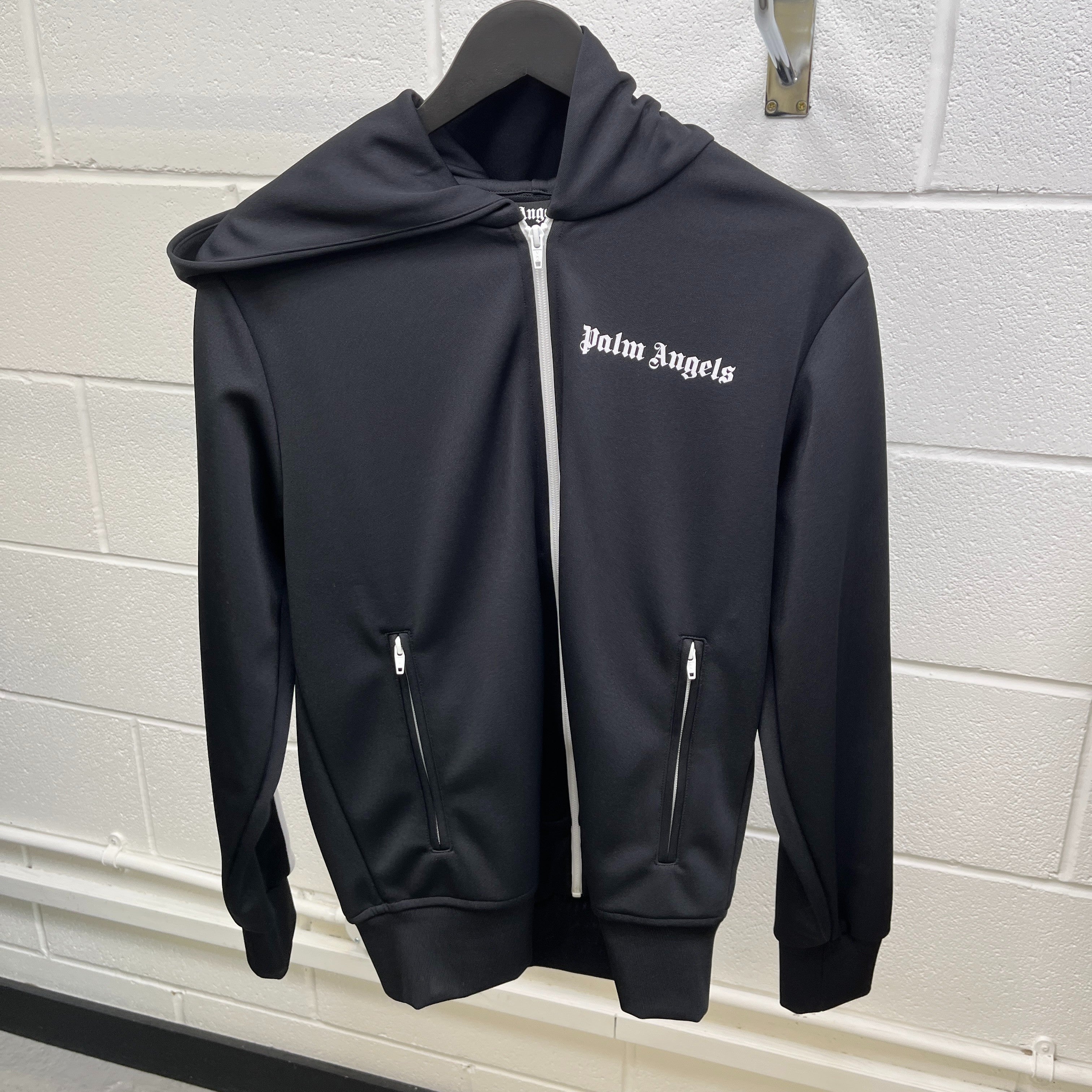 Men's Logo Print Track Jacket Black Size M