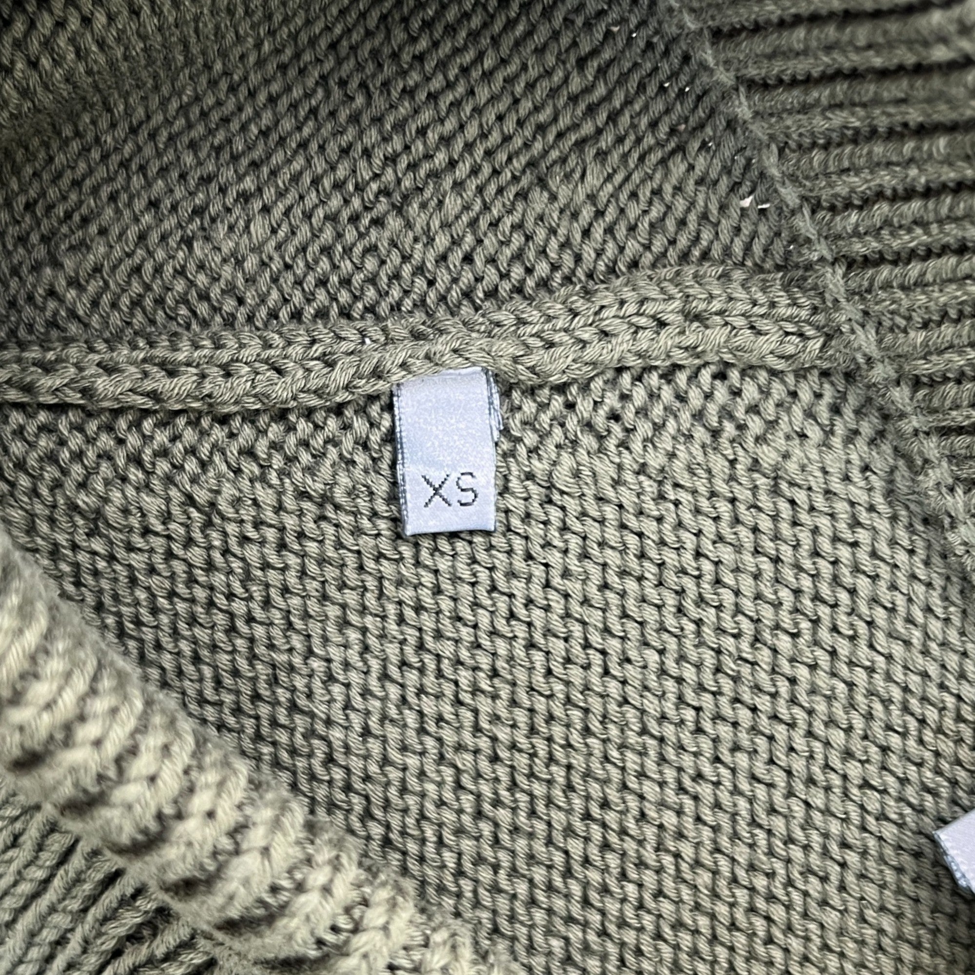 Men's Oblique Sleeve Kint Jumper Khaki Size XS