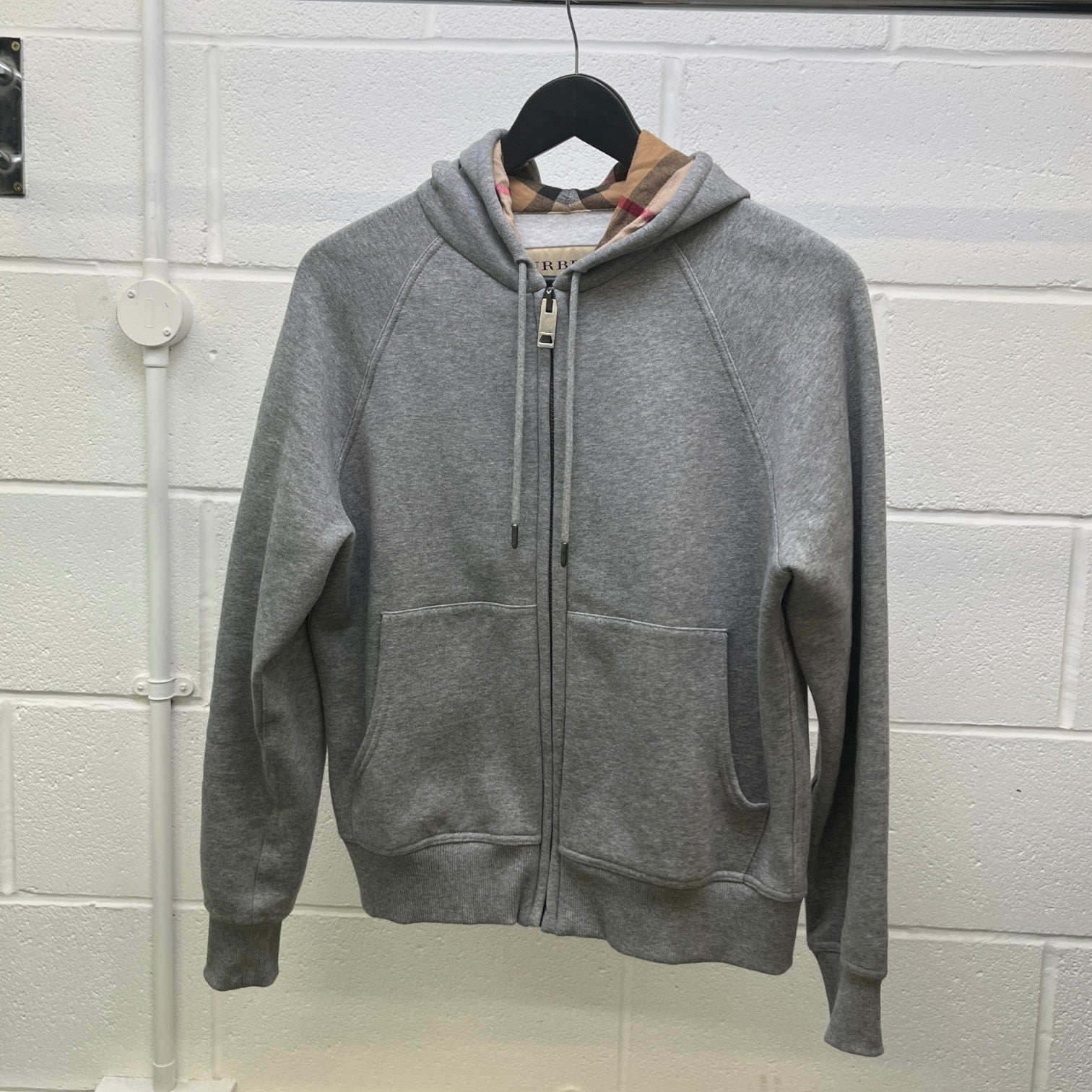 Women's Nova Check Hoodie Grey Size M