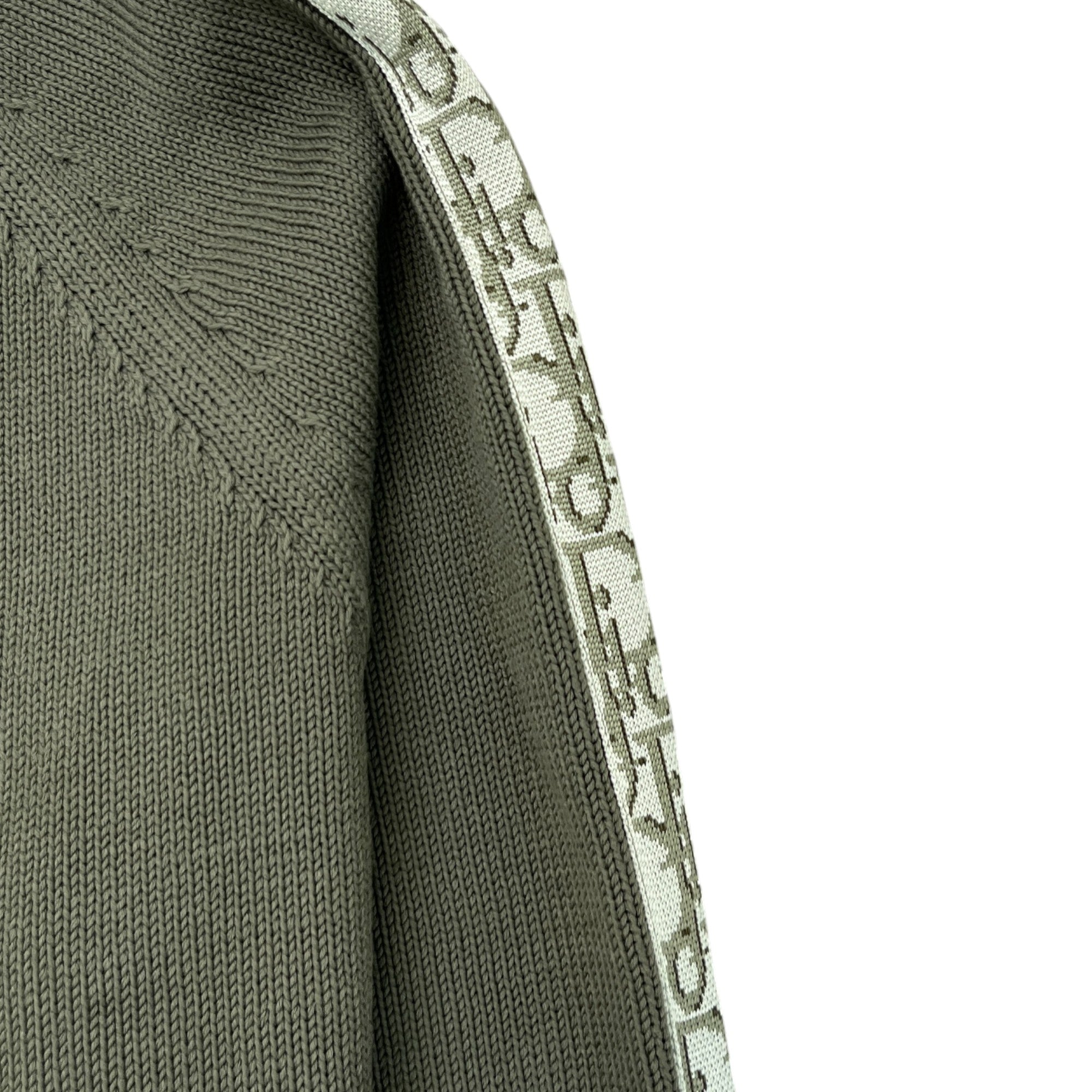 Men's Oblique Sleeve Kint Jumper Khaki Size XS