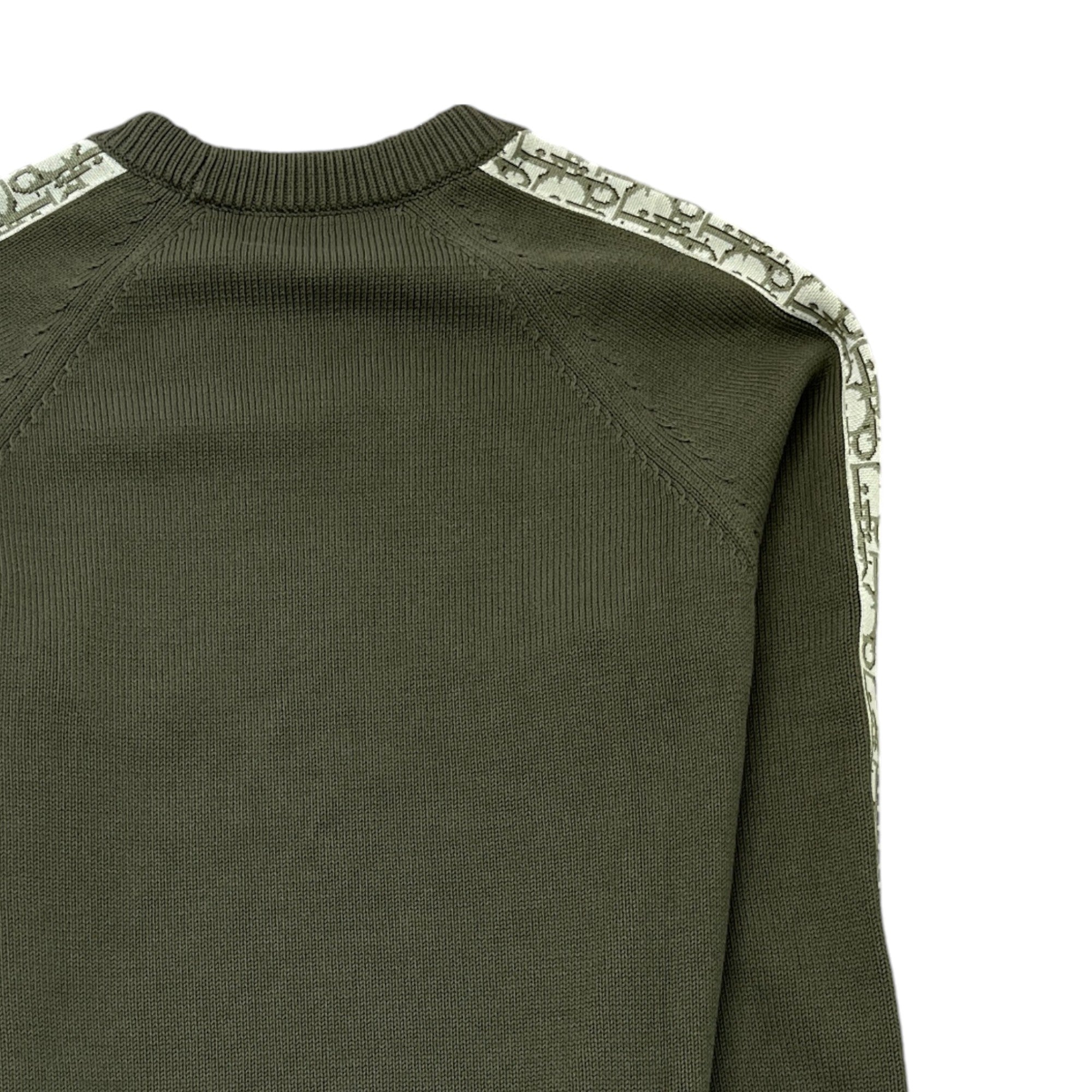 Men's Oblique Sleeve Kint Jumper Khaki Size XS