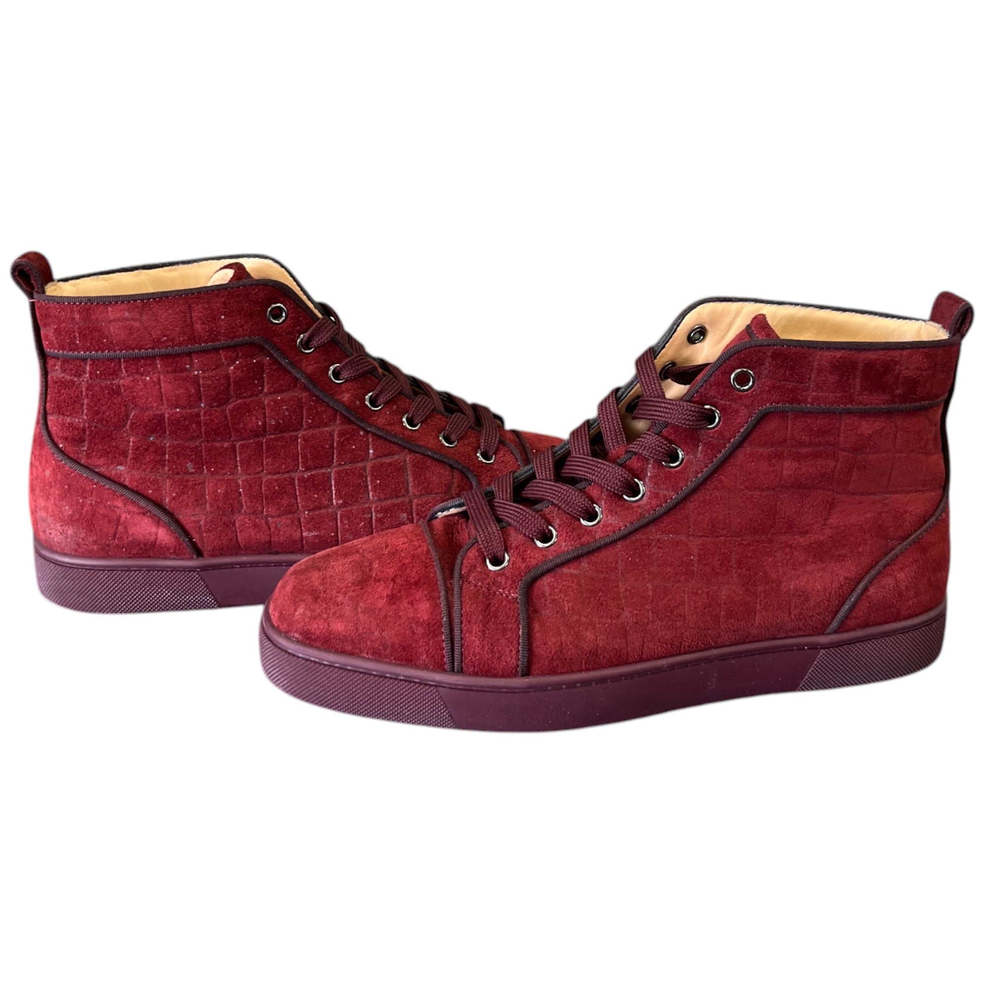 Men's Louis Junior Orlato High Trainers Burgundy Size EU 41.5 / UK 7.5