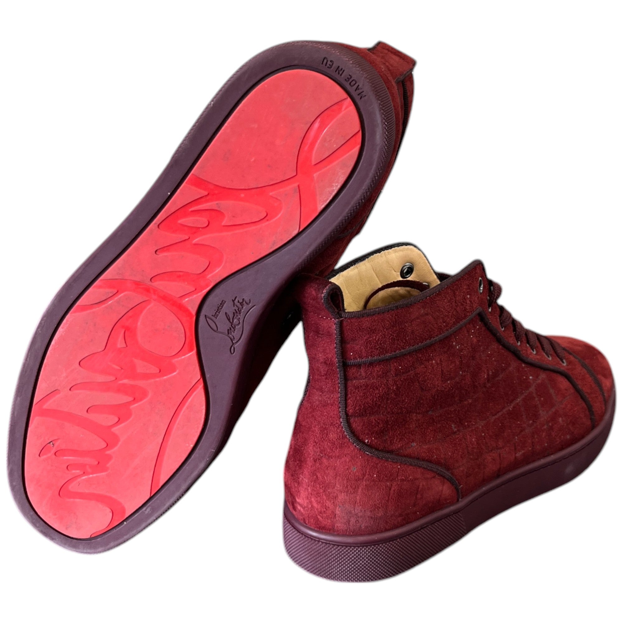 Men's Louis Junior Orlato High Trainers Burgundy Size EU 41.5 / UK 7.5