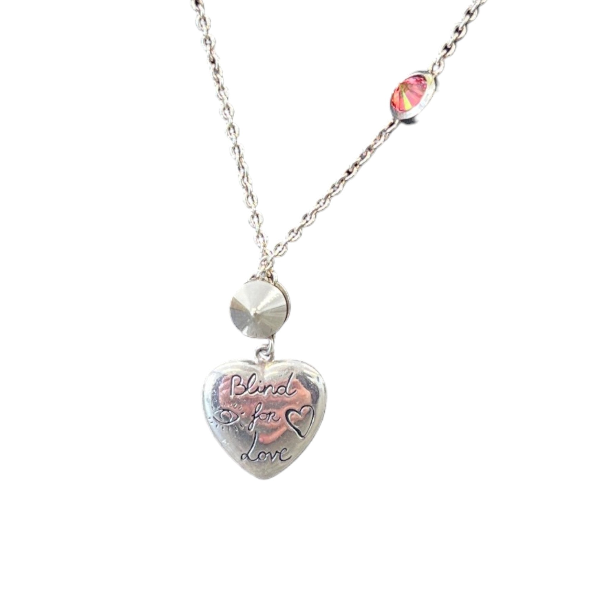 Women's Blind For Love Necklace + Earrings Silver