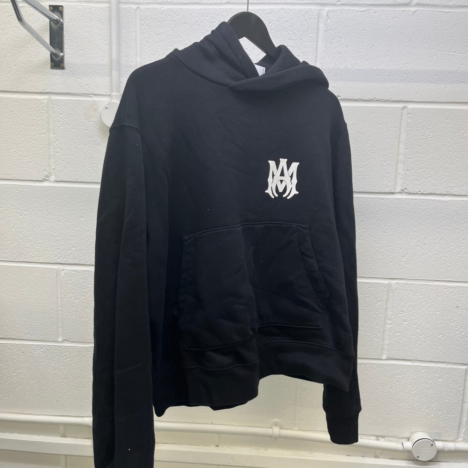 Men's Logo Print Hoodie Black Size L