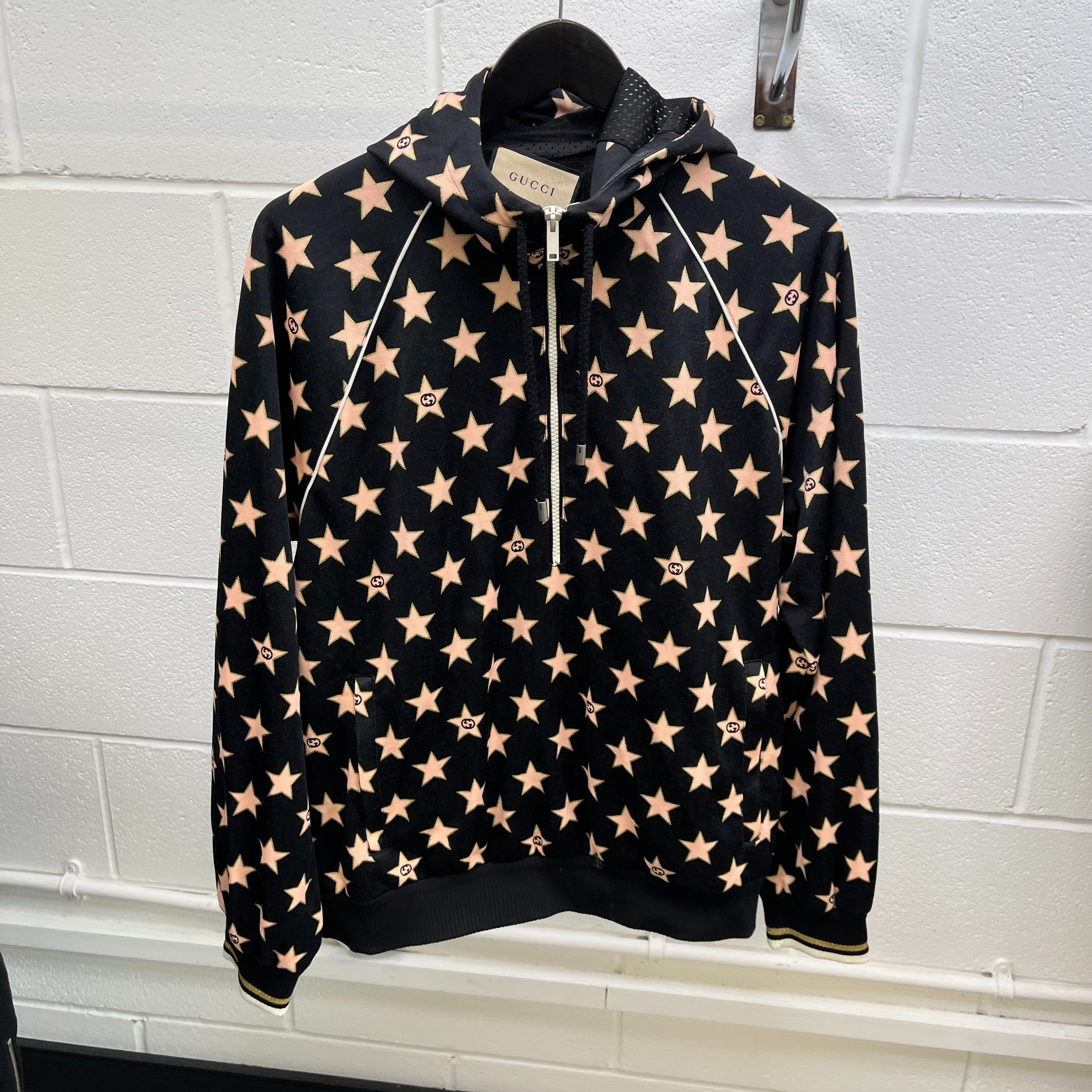 Men's Star Monogram Hoodie Black Size S