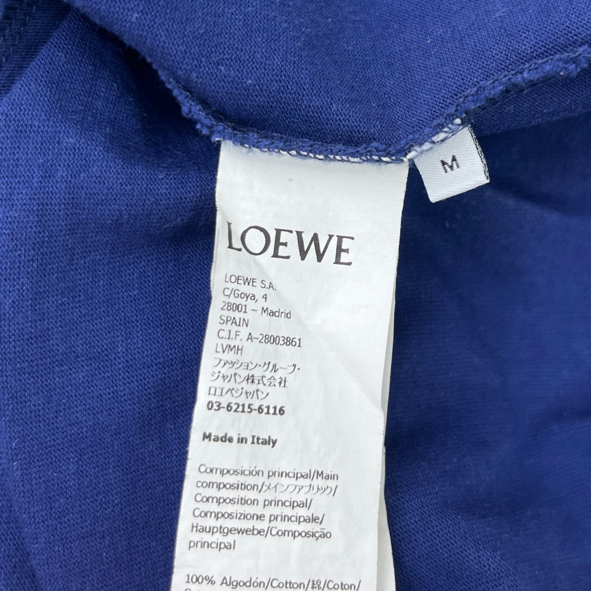 Men's Embroidered Logo T-Shirt Blue Size M