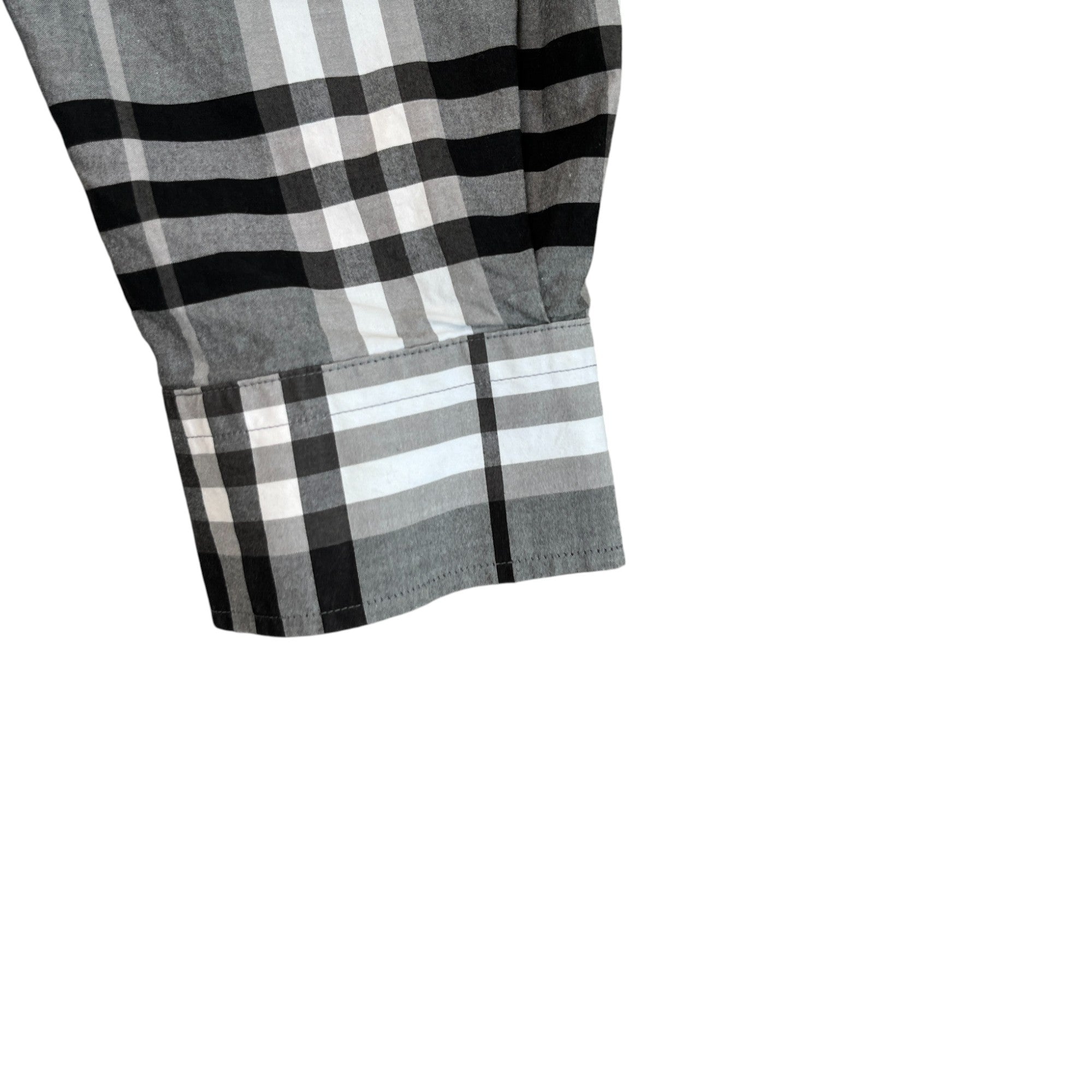 Men's Check Print Long Sleeve Shirt Grey Size M