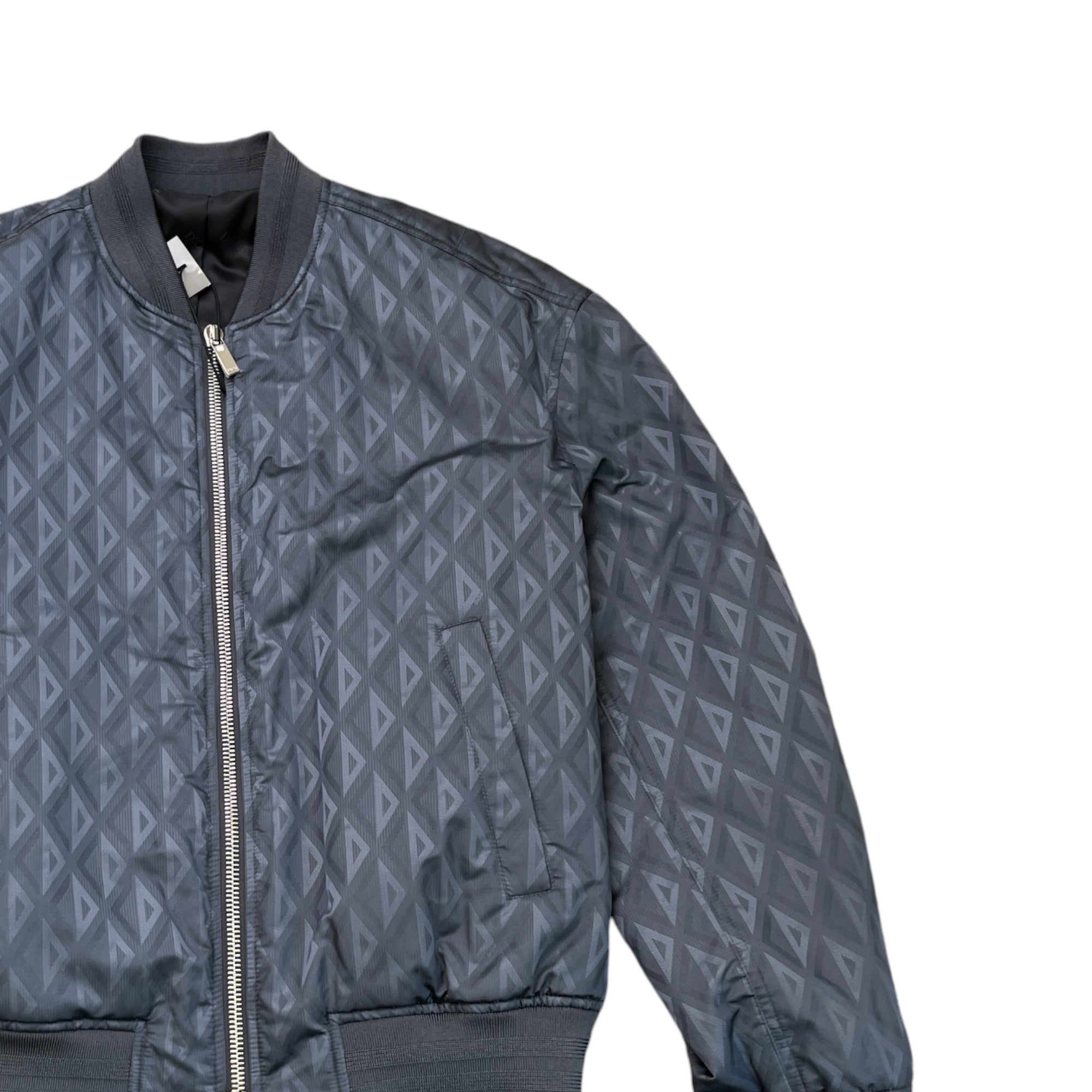 Men's Cd Diamond Bomber Jacket Grey Size IT 54 / XXL