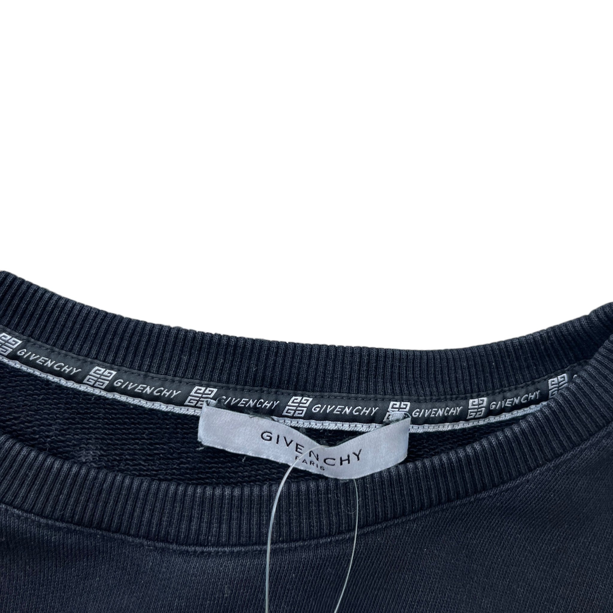 Men's Distressed Logo Sweatshirt Black Size M