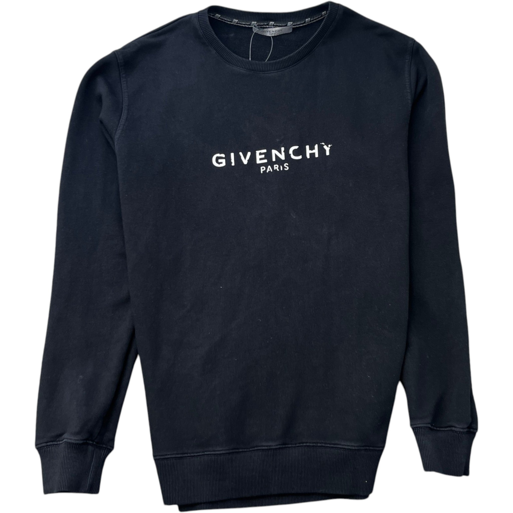 Men's Distressed Logo Sweatshirt Black Size M