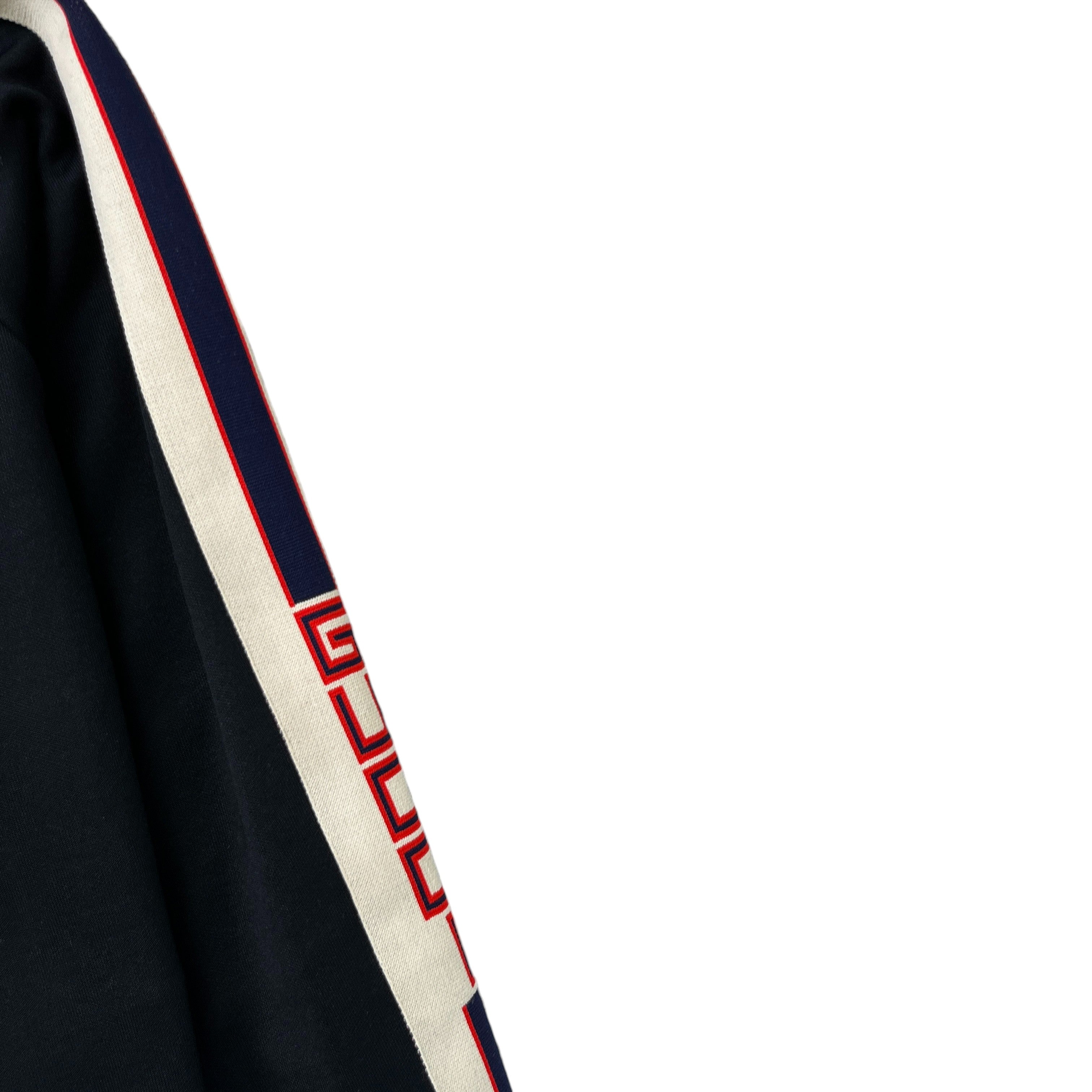 Men's Technical Jersey Stripe Track Jacket Black Size XL