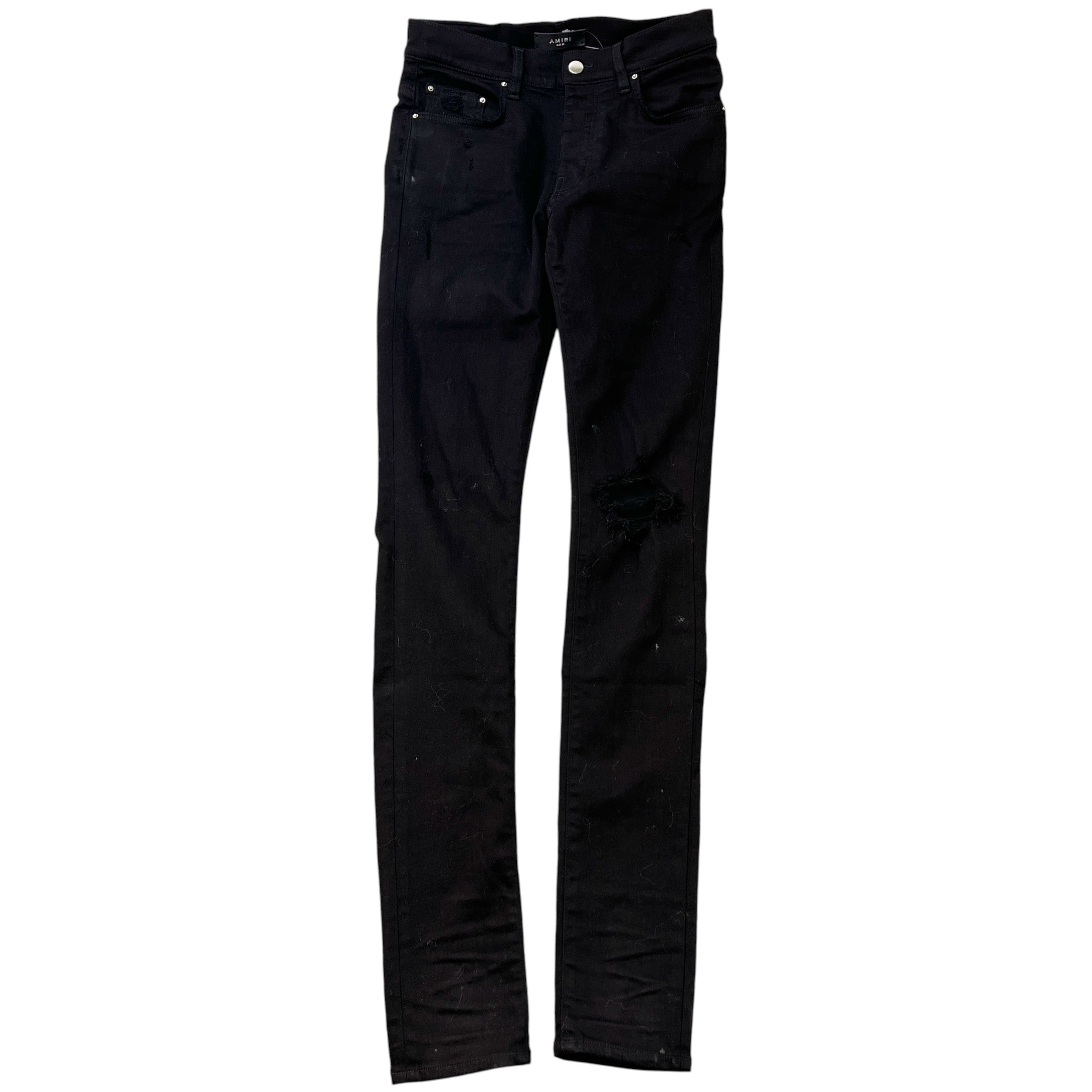 Men's Distressed Jeans Black Size Waist 29"