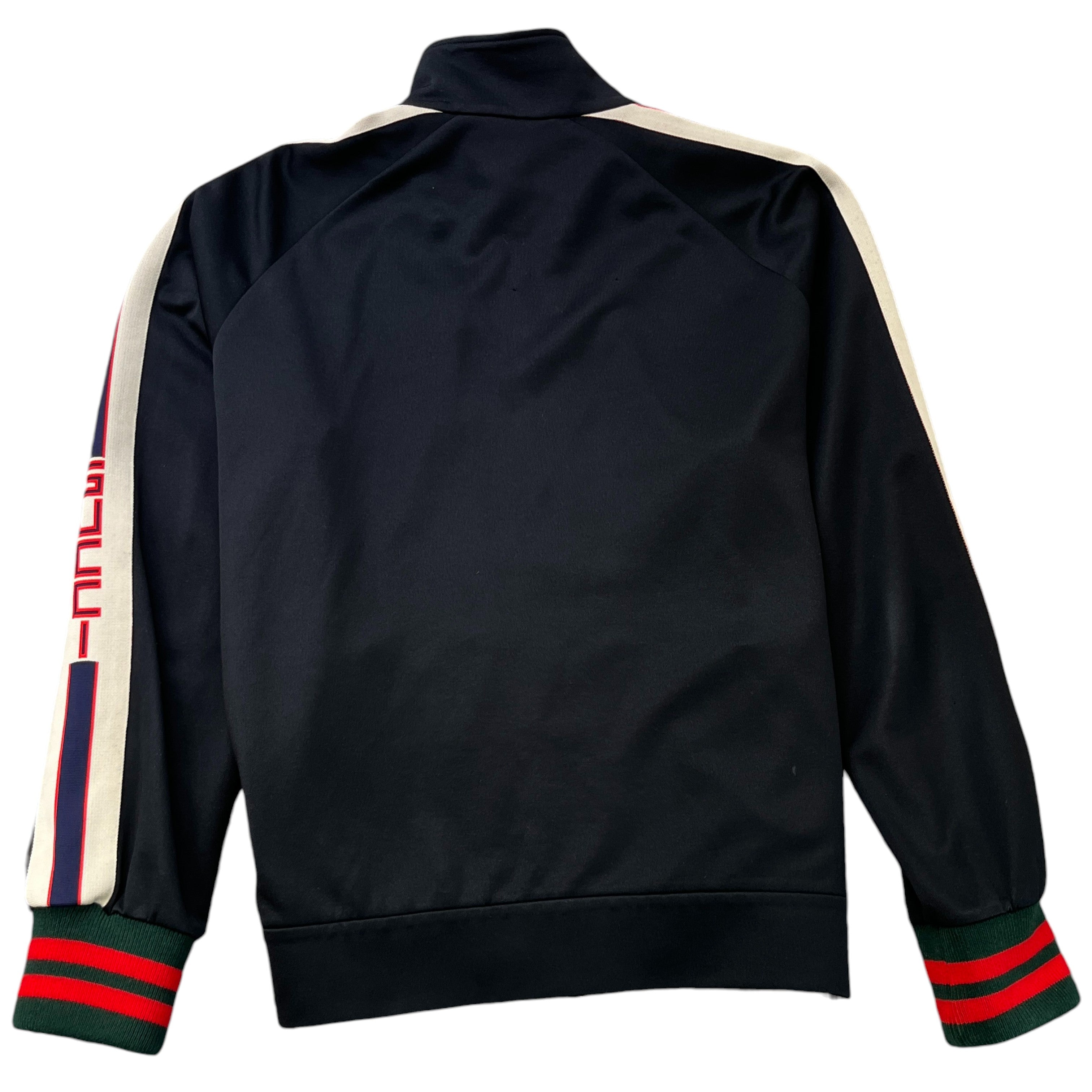 Men's Technical Jersey Stripe Track Jacket Black Size XL