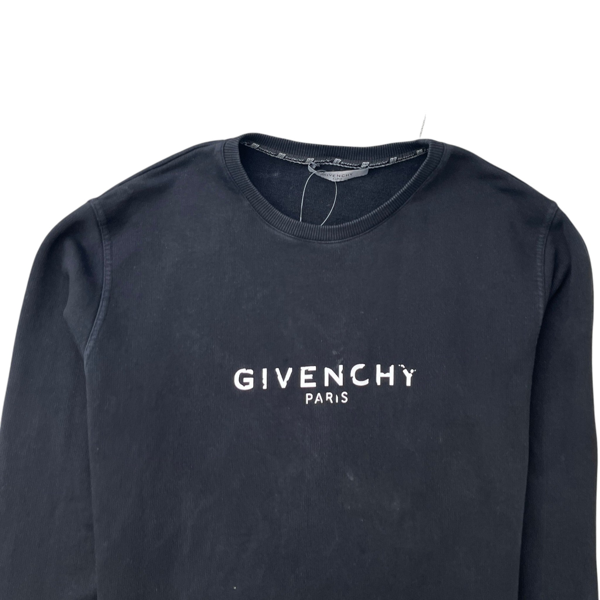 Men's Distressed Logo Sweatshirt Black Size M